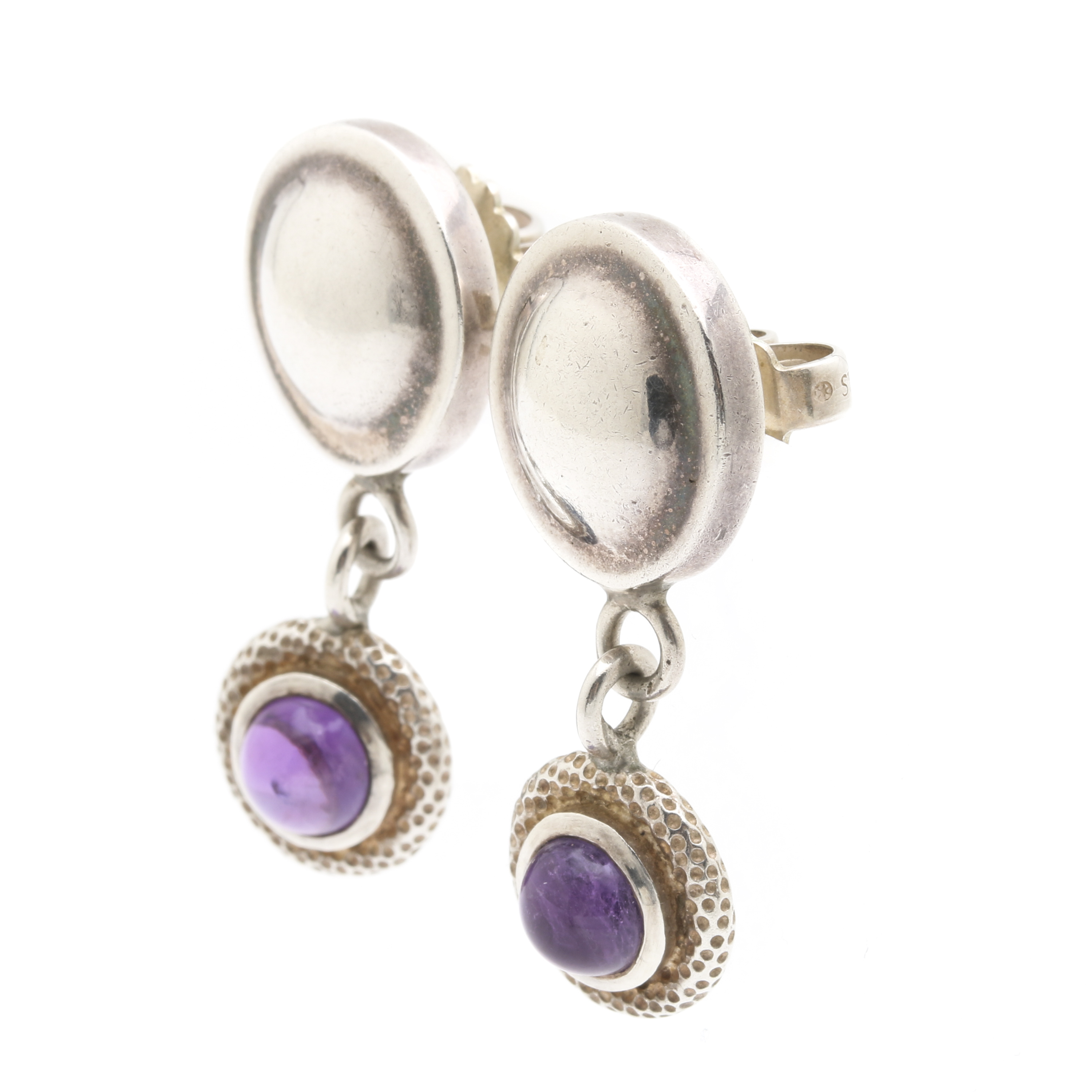 Sterling Silver Amethyst Dangle Earrings