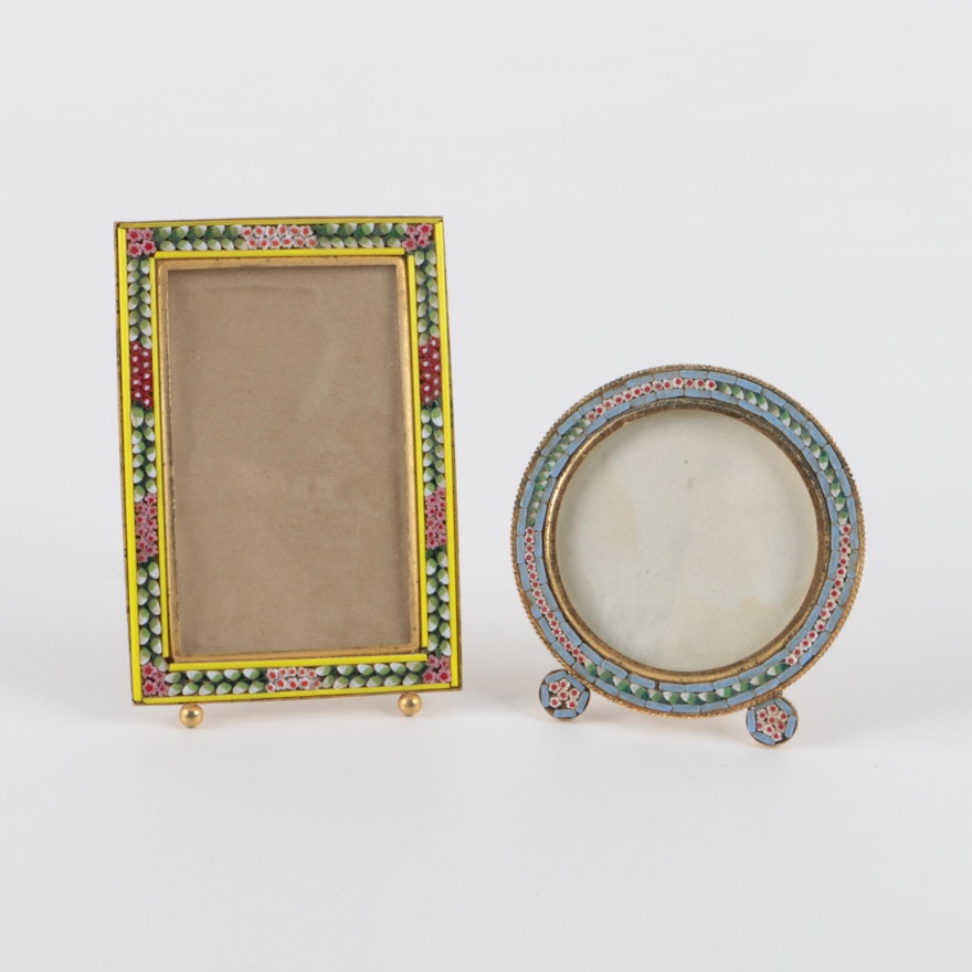 Pair of Italian Micro-Mosaic Miniature Picture Frames