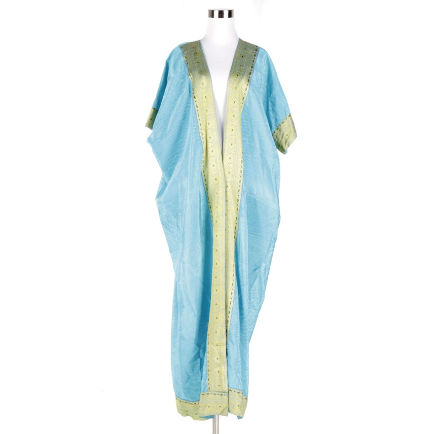 Aqua and Gold Traditional Robe