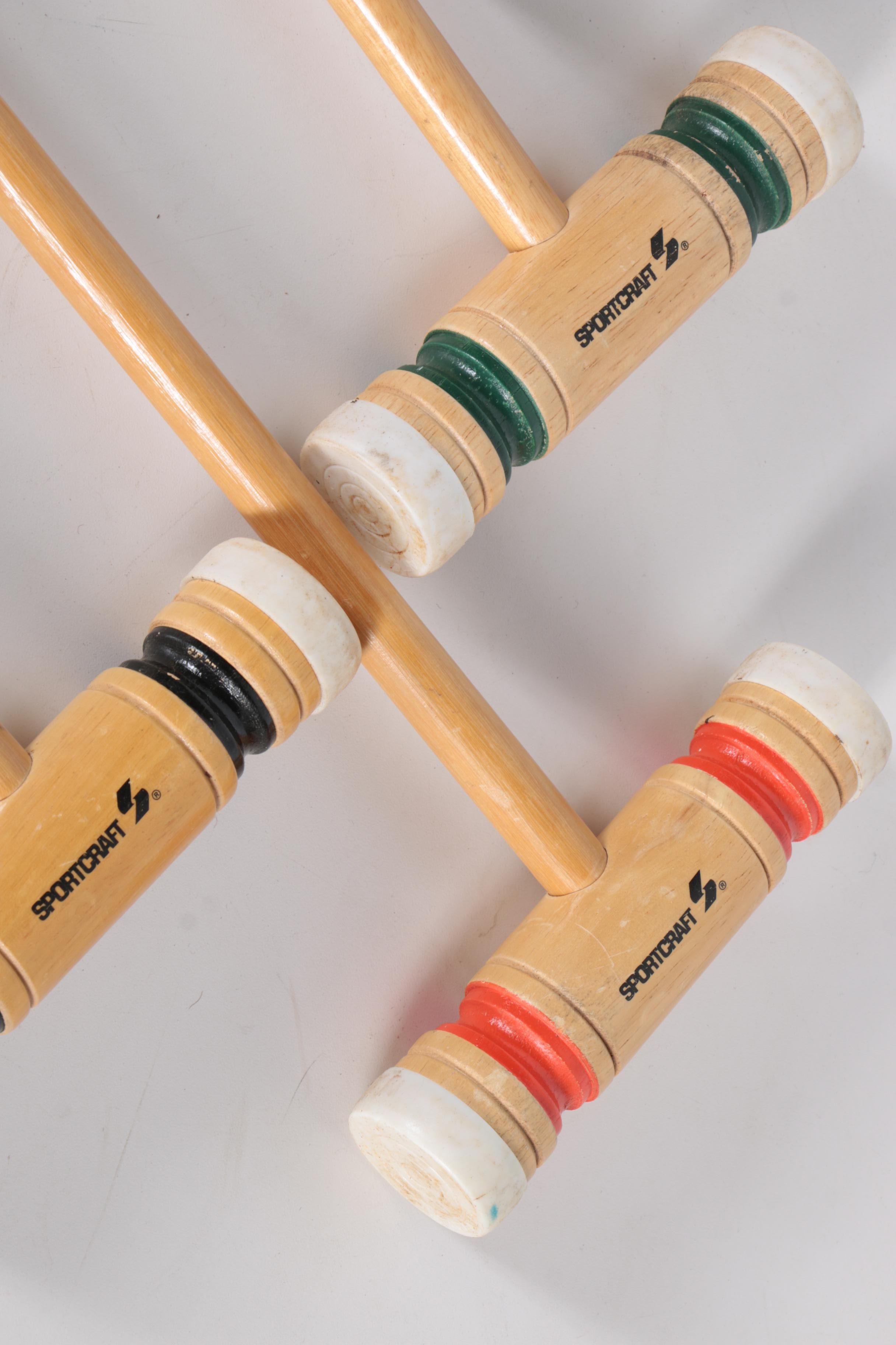 Vintage SportCraft Wooden Croquet Set