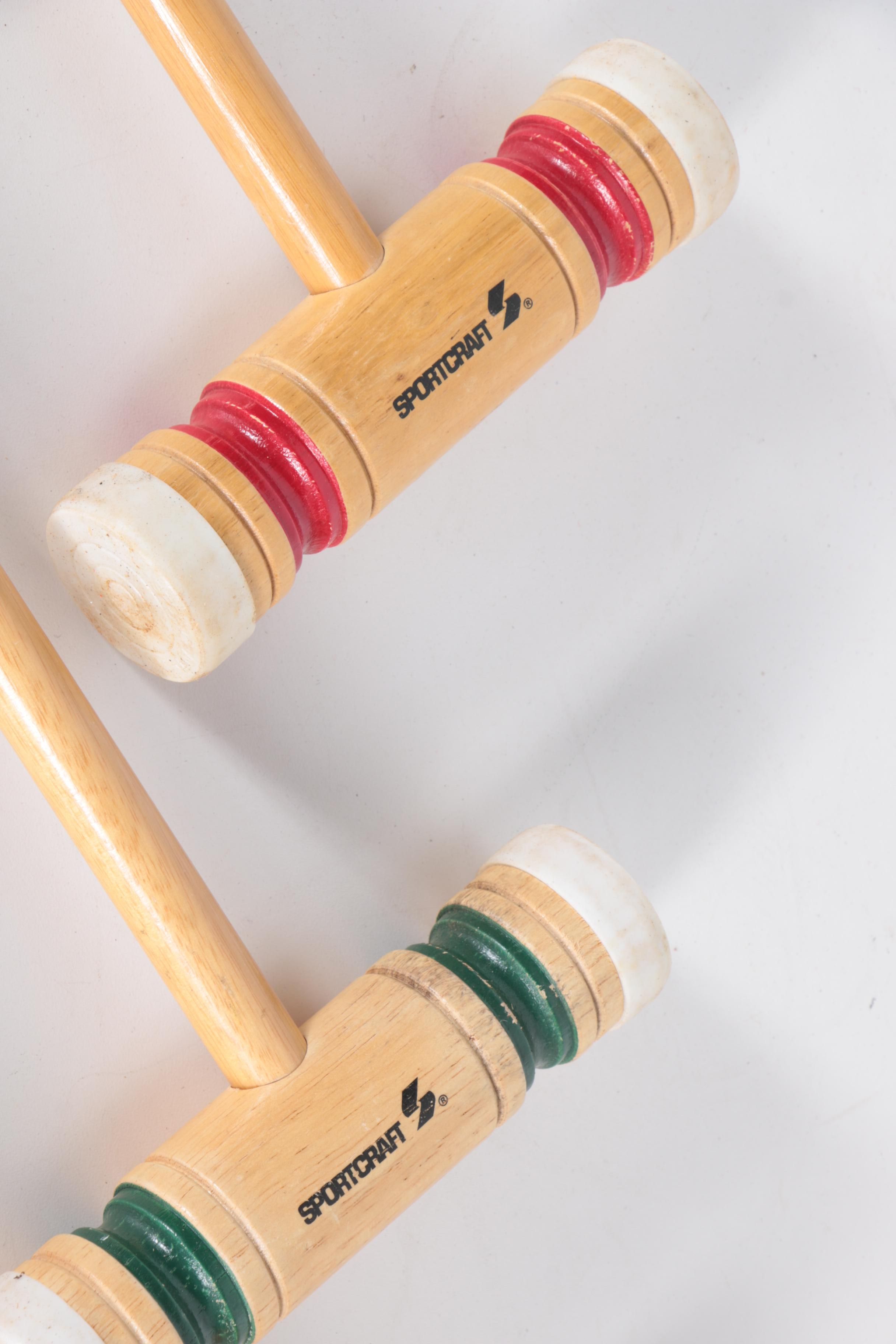 Vintage SportCraft Wooden Croquet Set