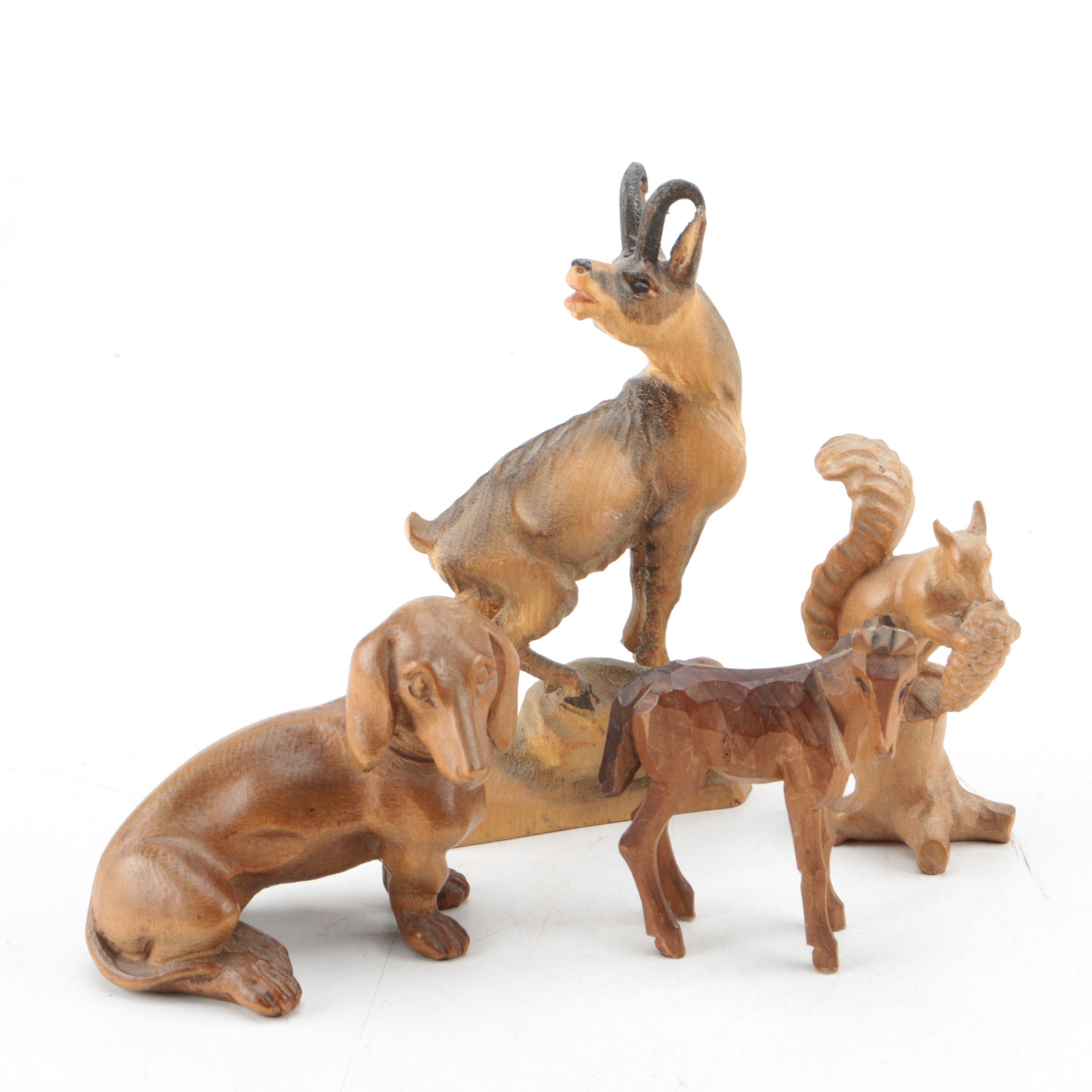 German Hand-Carved Animal Figurines