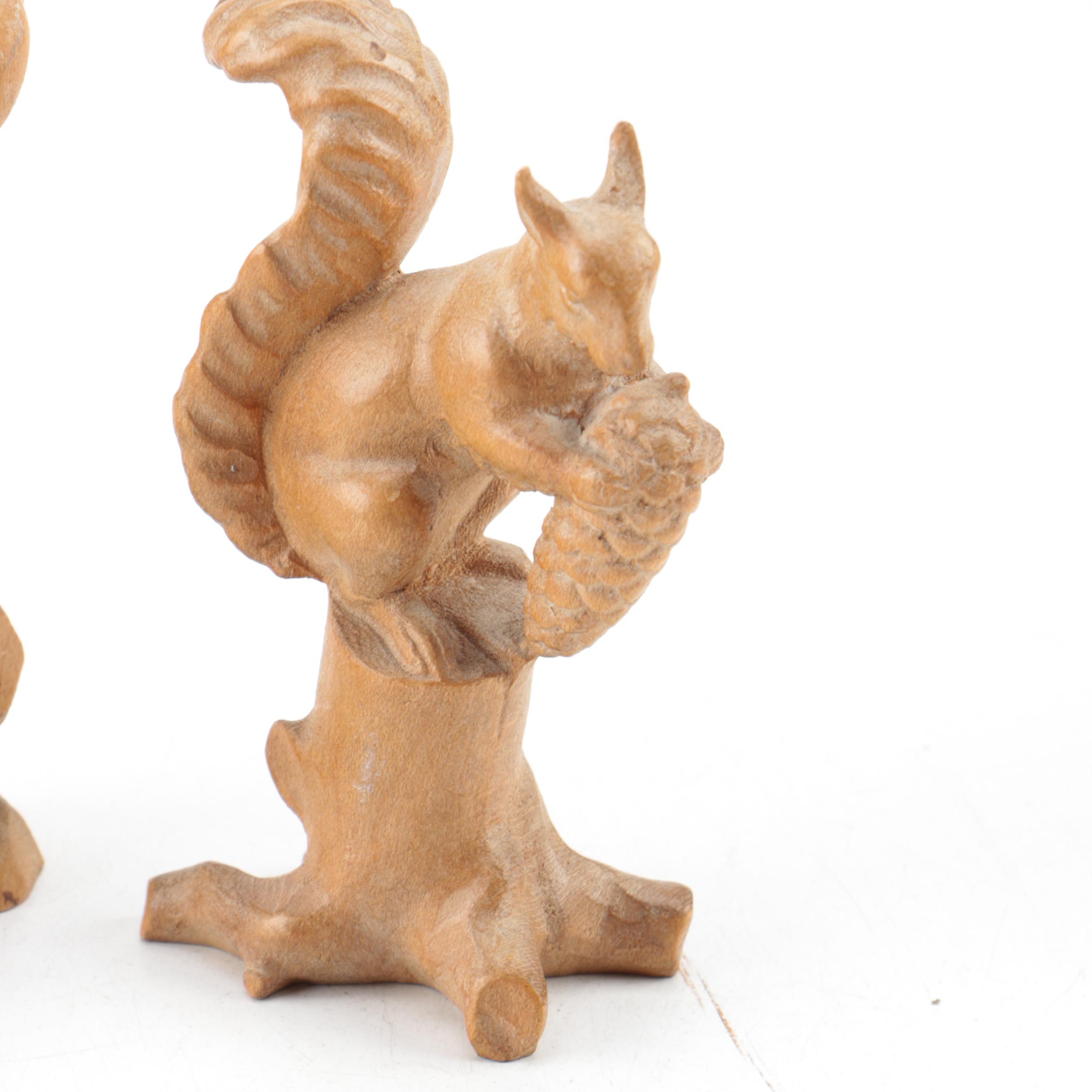 German Hand-Carved Animal Figurines