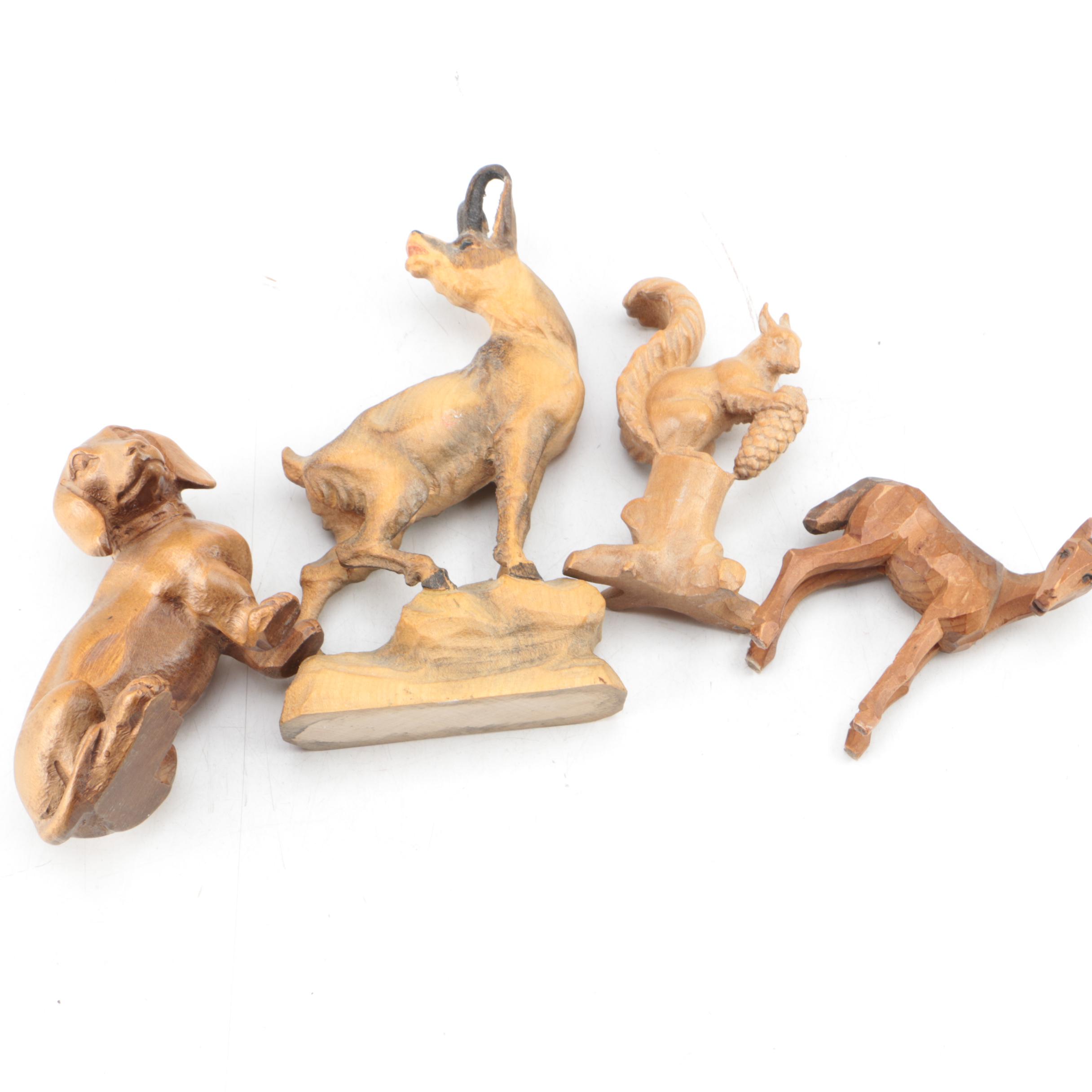 German Hand-Carved Animal Figurines