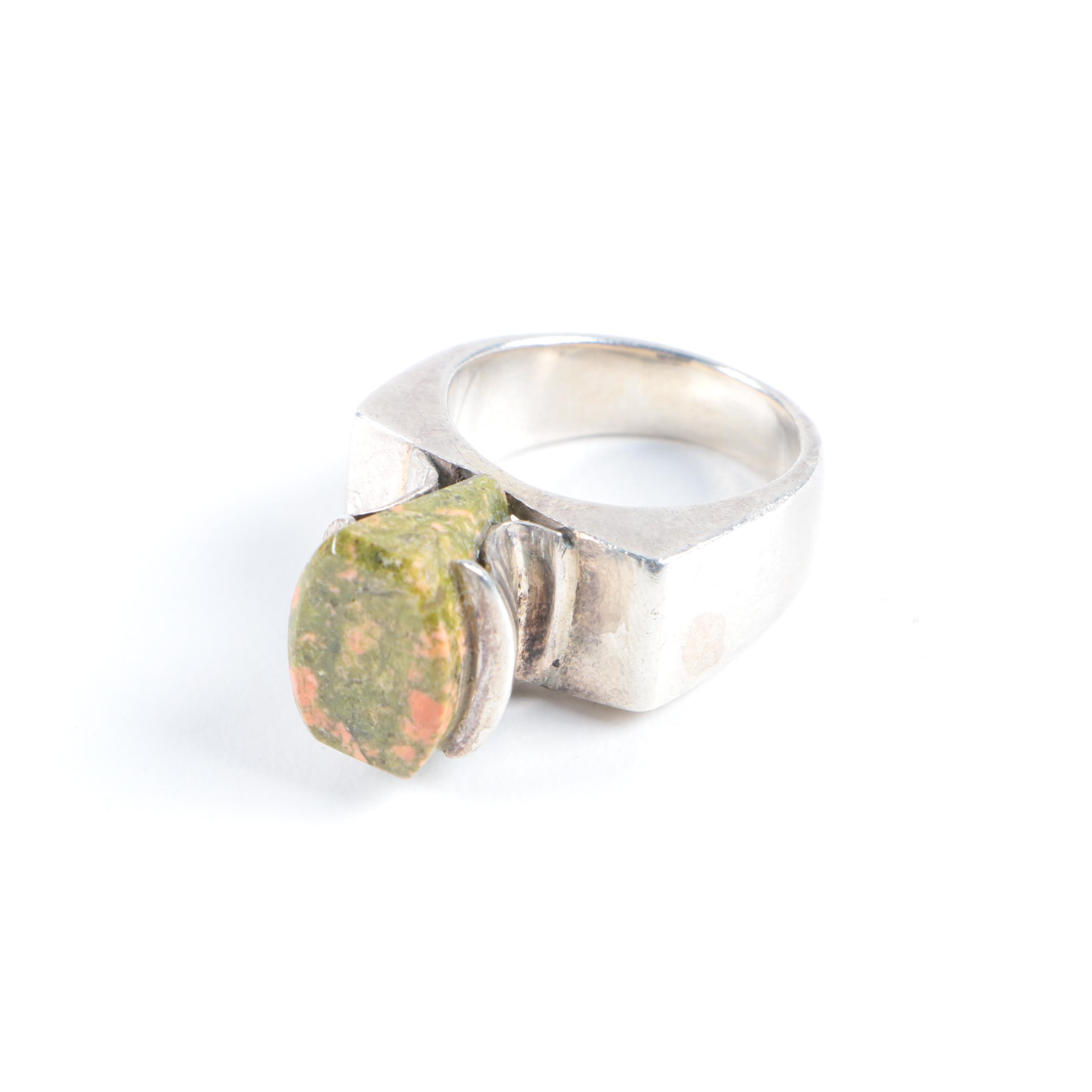 Sterling Silver Bangle and Ring Including Turquoise