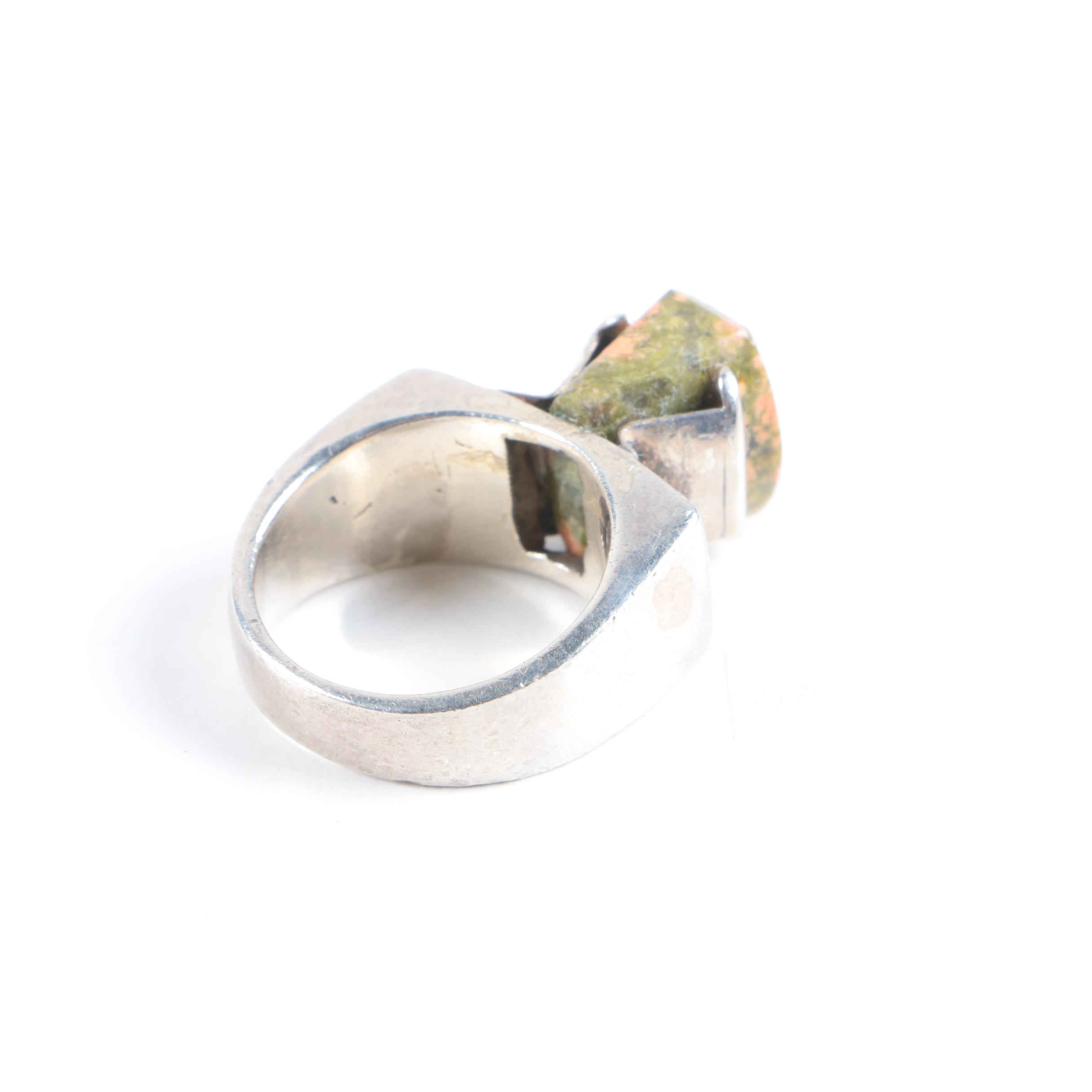 Sterling Silver Bangle and Ring Including Turquoise