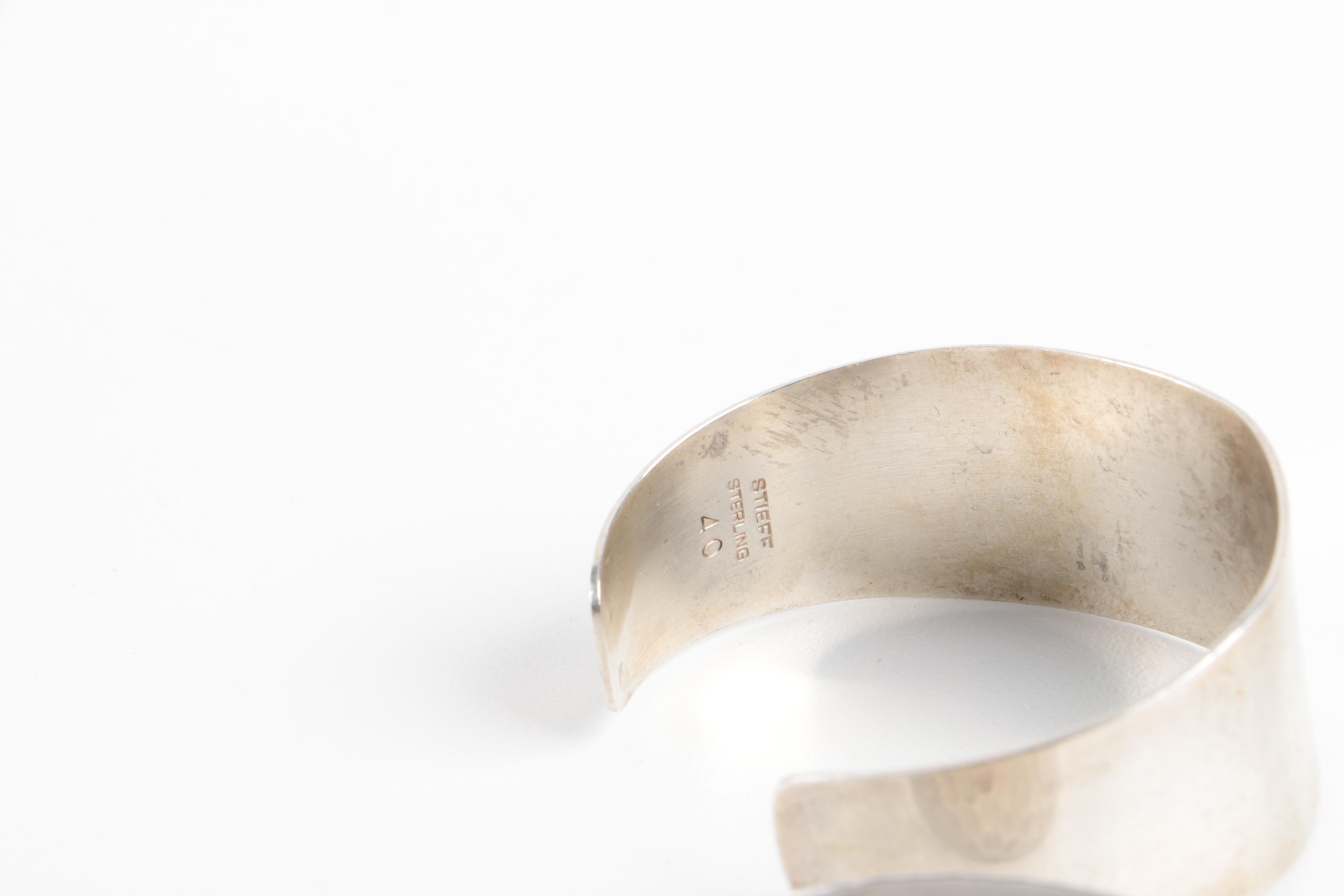 Grouping of Sterling Silver Jewelry Including Amber and Base Metal Brooch