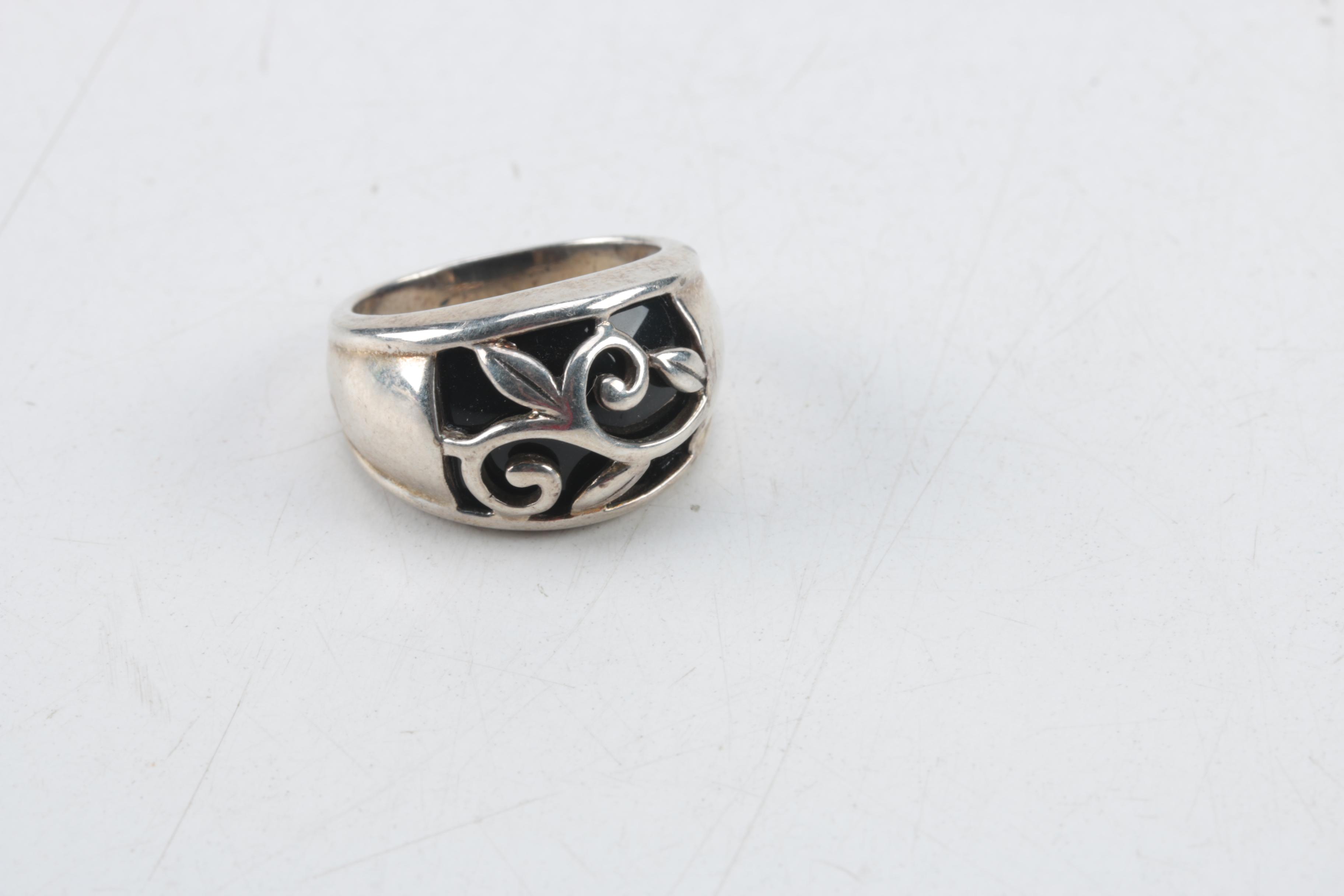Three Sterling Silver Rings and Six Buffalo Nickel Button Covers