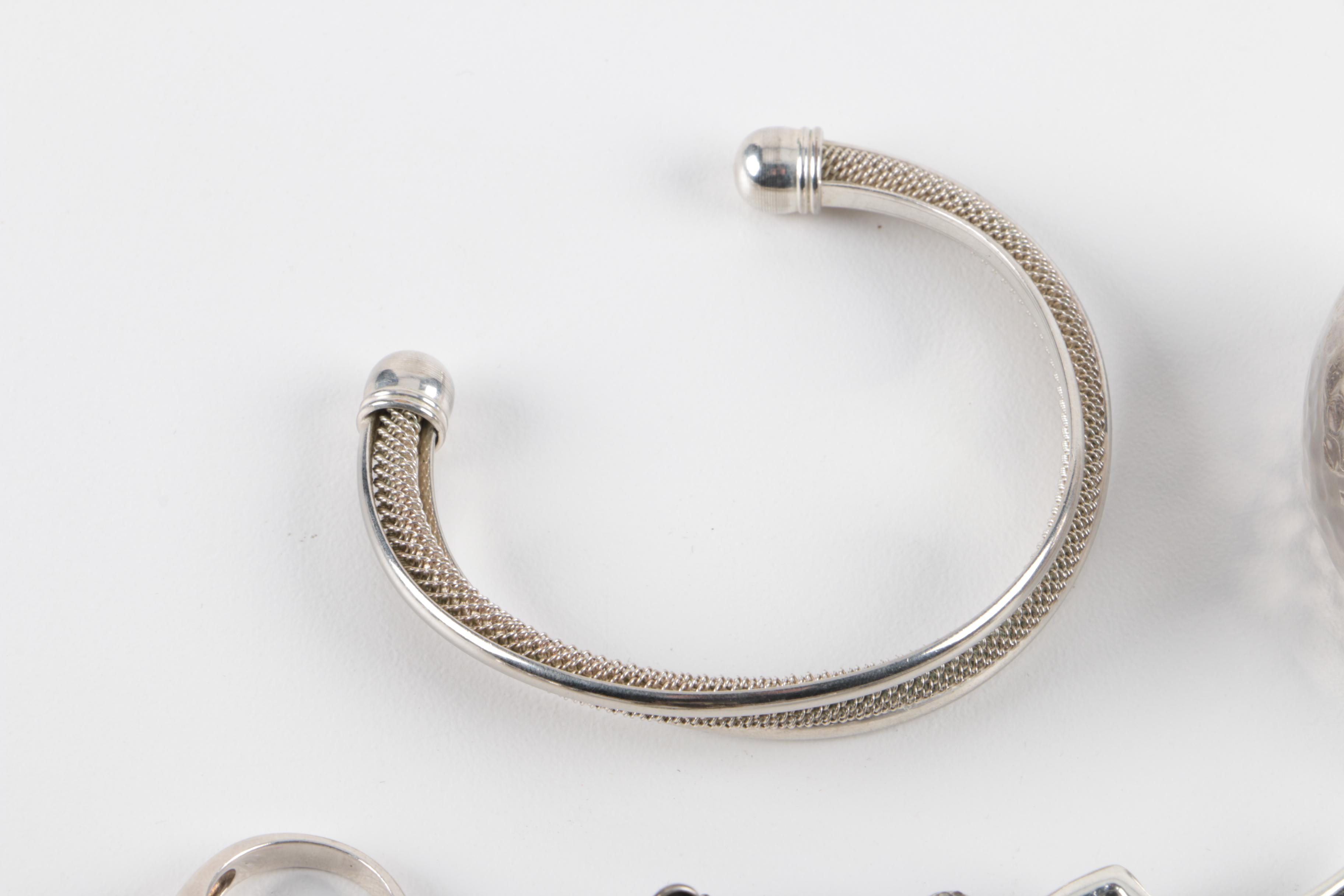 Assortment of Sterling Silver Jewelry Including Amethyst