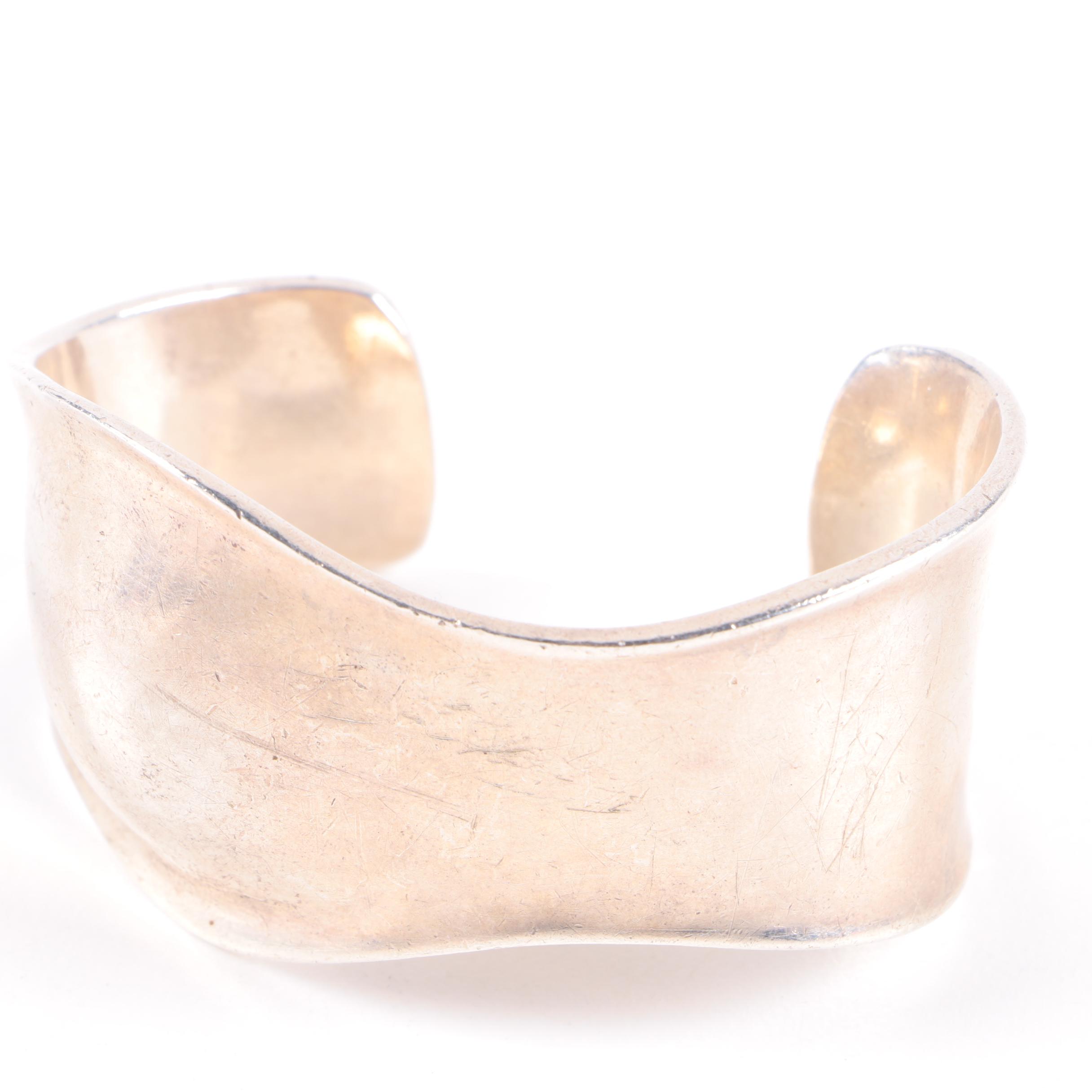 Assortment of Sterling Silver Clip-On Earrings and Cuff