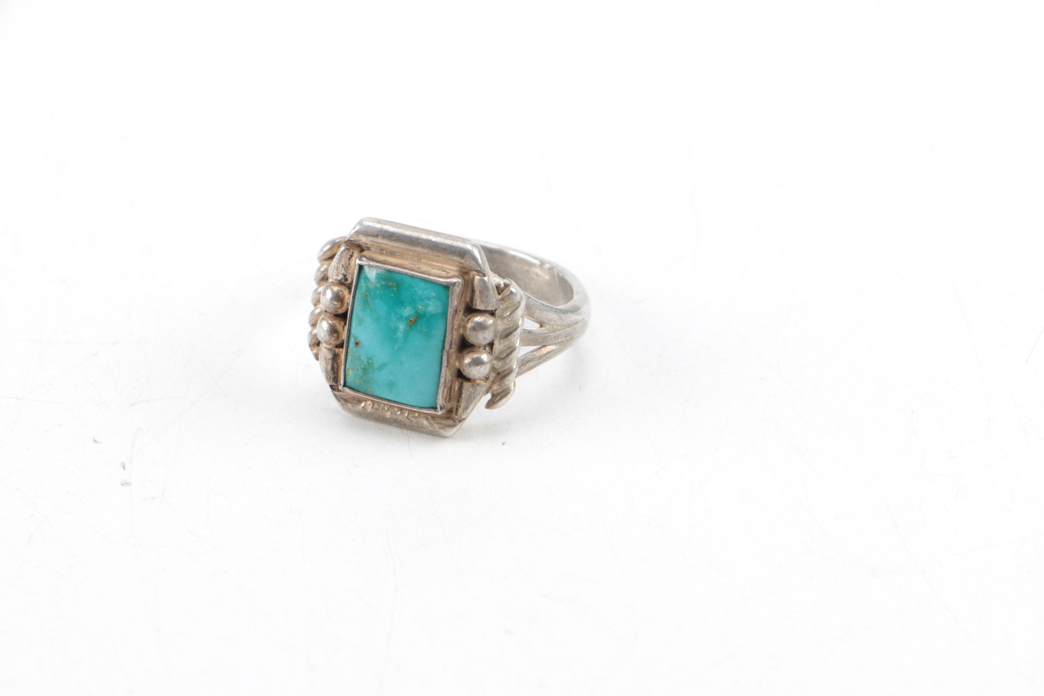 Selection of Sterling Silver Jewelry Including Turquoise