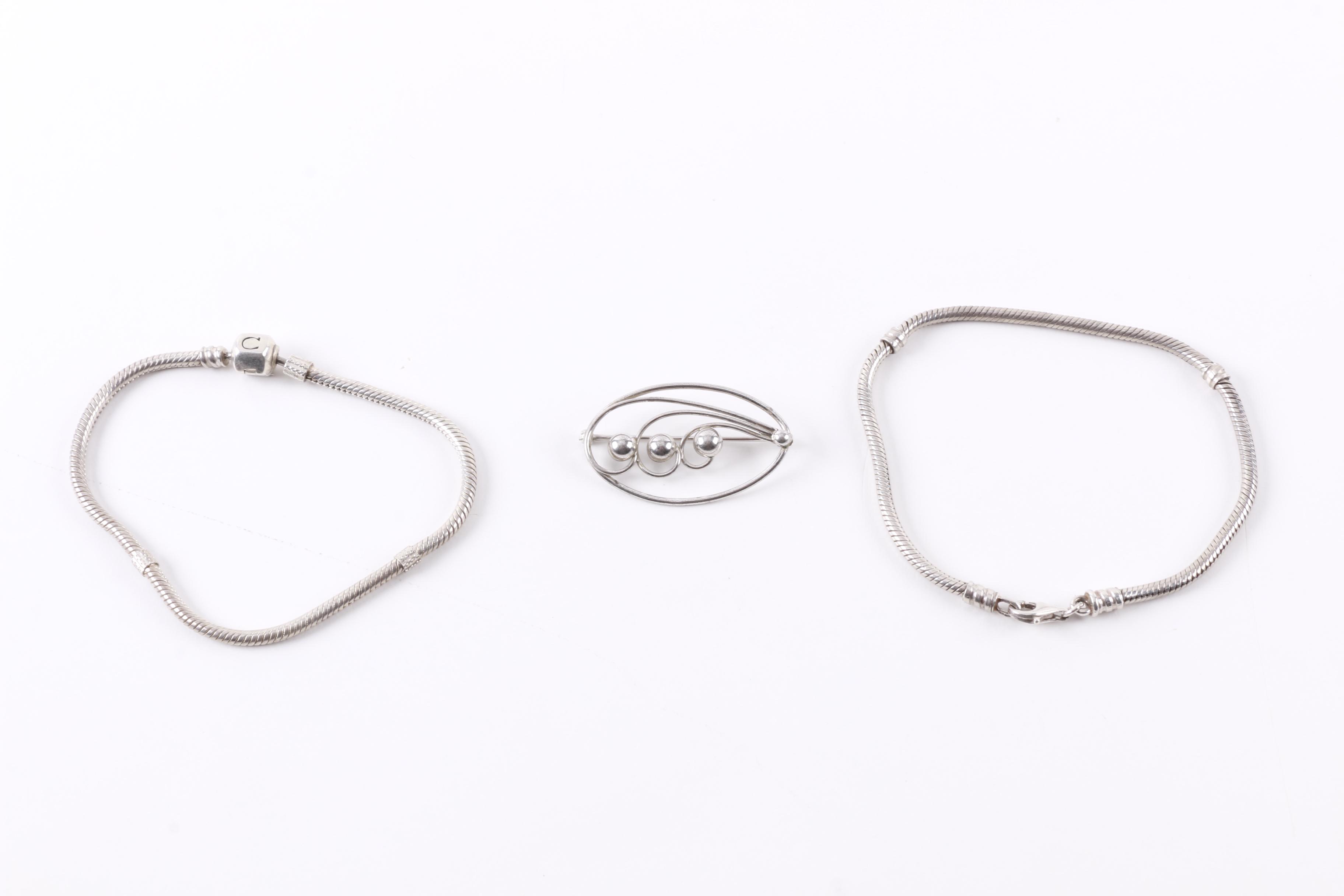 Assortment of Sterling Silver Jewelry Including "Reflections" Bracelets