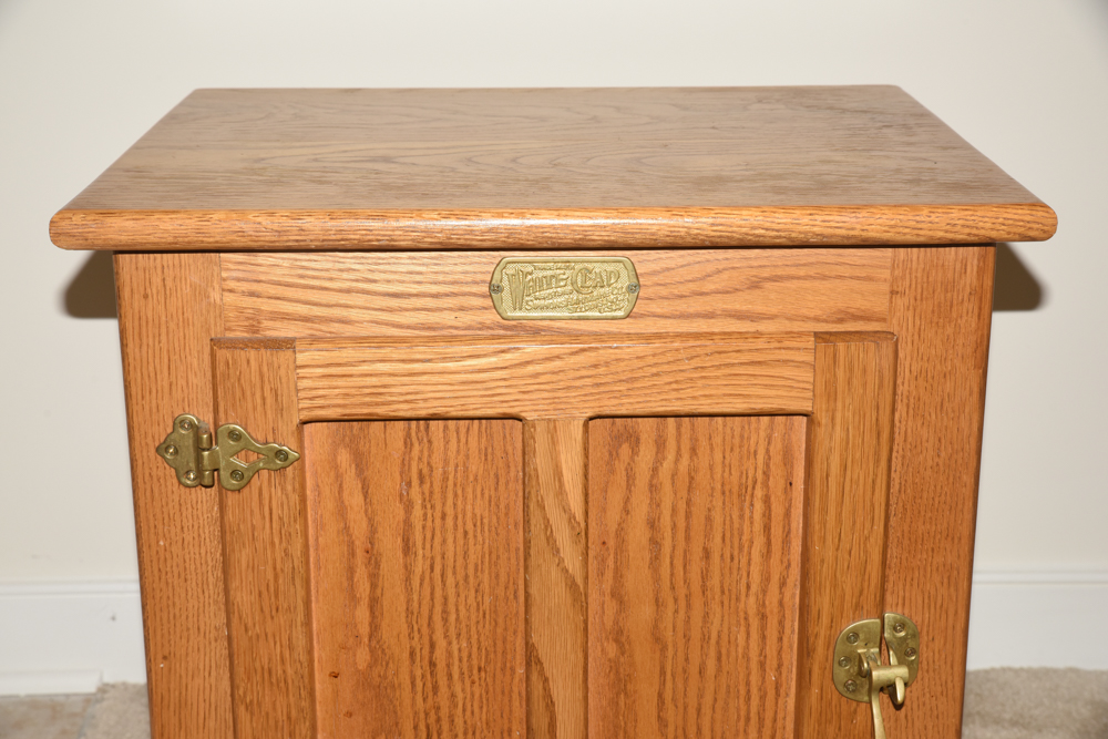 Vintage Oak Reproduction Ice Box by White Clad