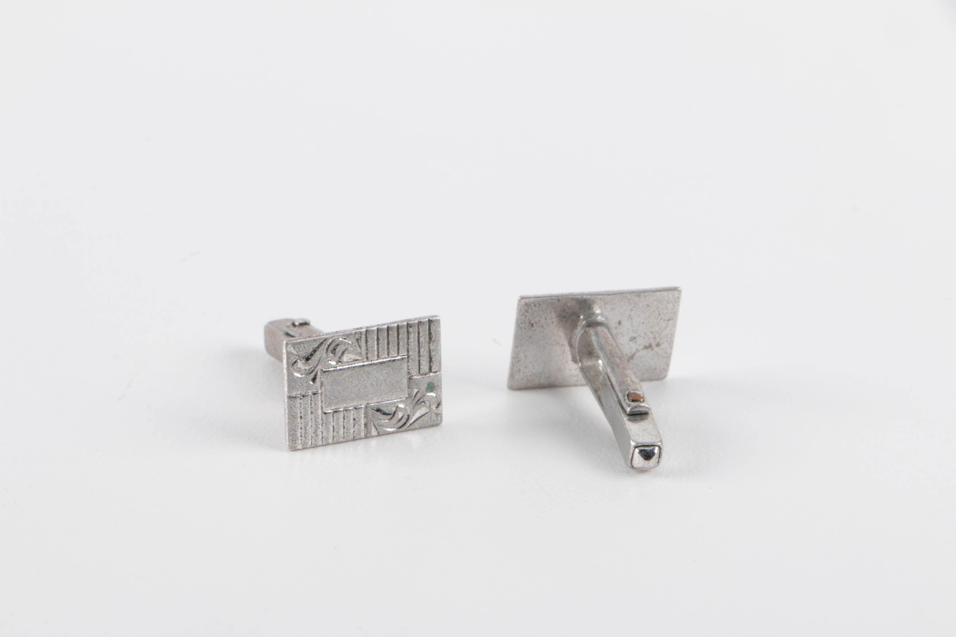 Vintage Mexican Sterling Silver Abalone Inlay and Other Cufflinks