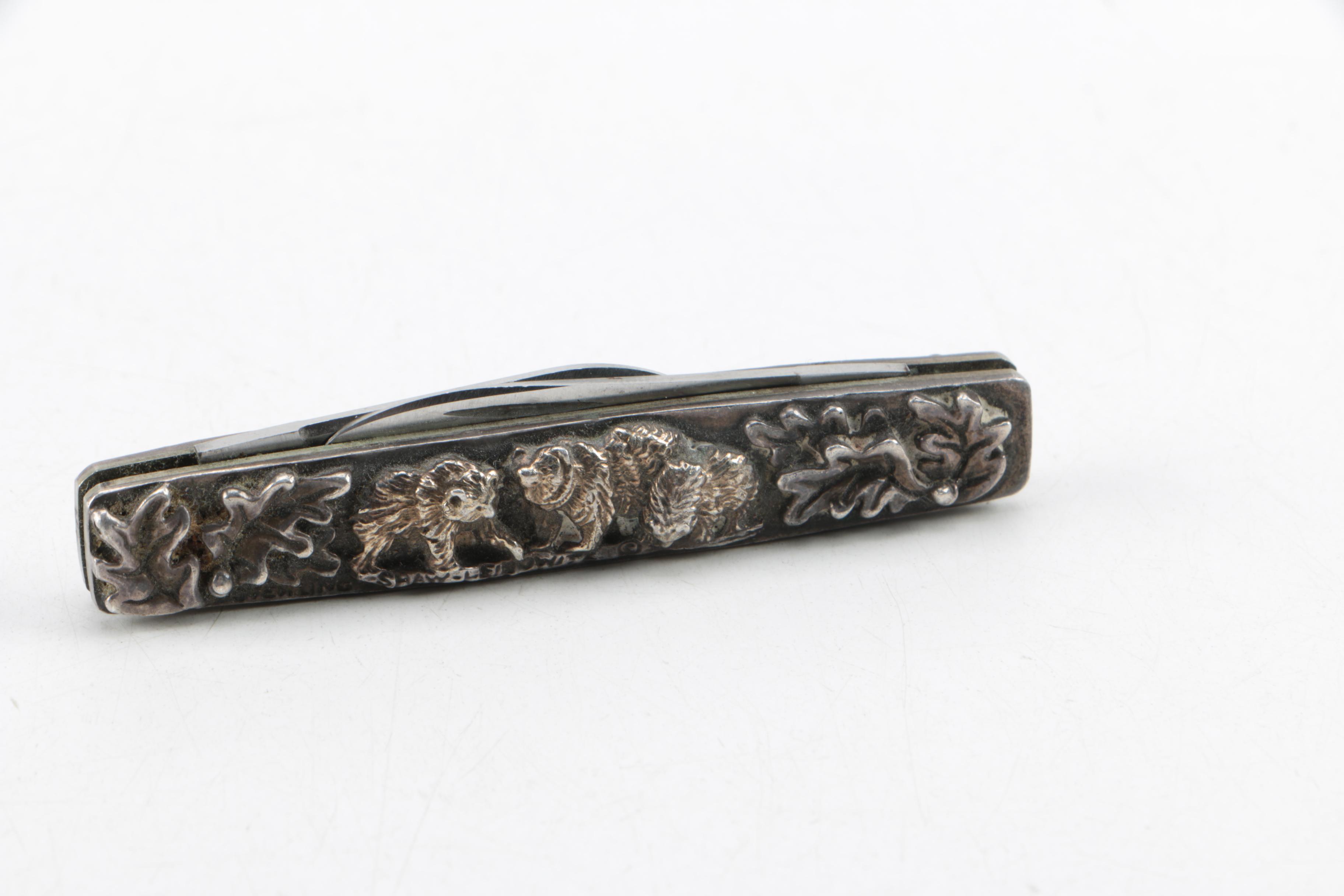 Shaw-Leigowitz Sterling Silver Pocket Knife with Bear Motif