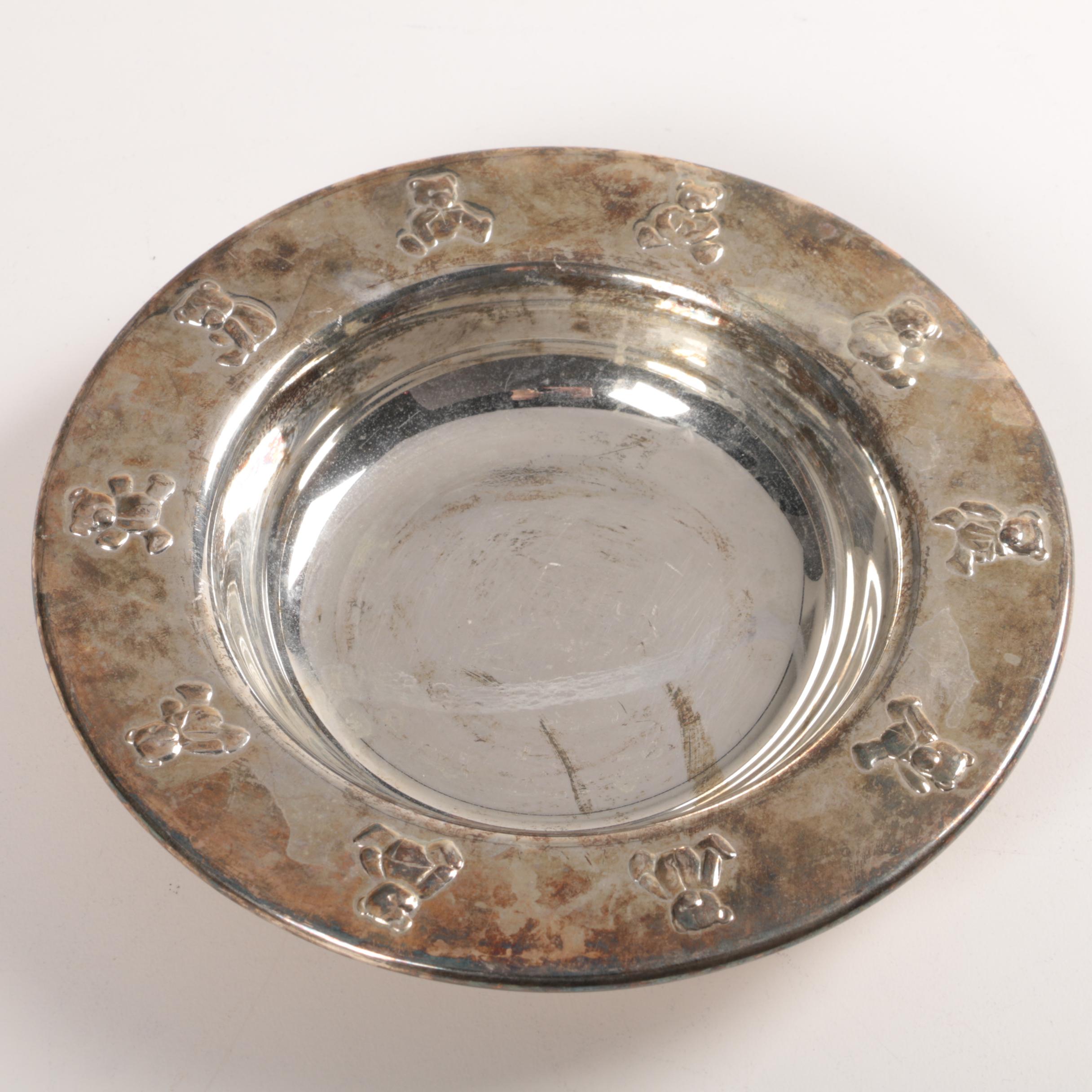 Vintage Lunt Silver Plate "Teddy Bear" Bowl
