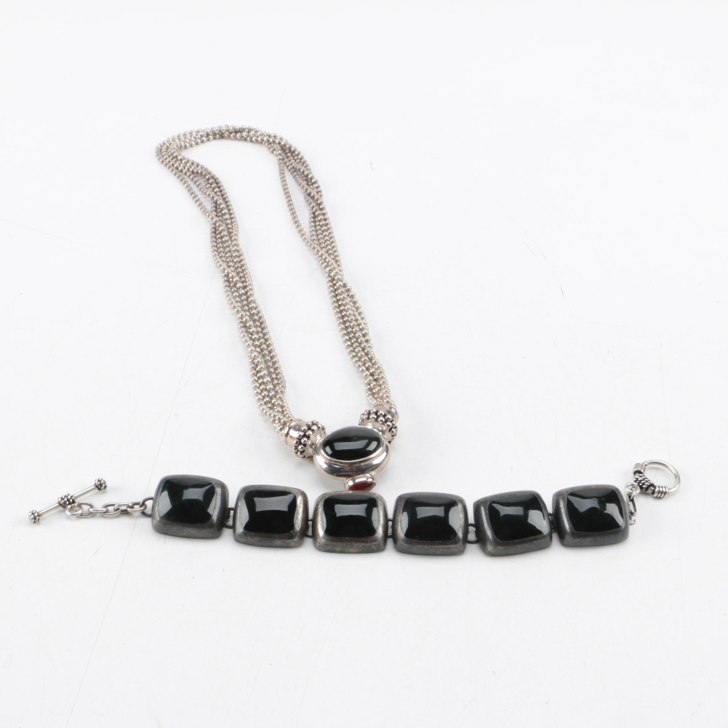 Joseph Esposito Sterling Silver Necklace and Bracelet