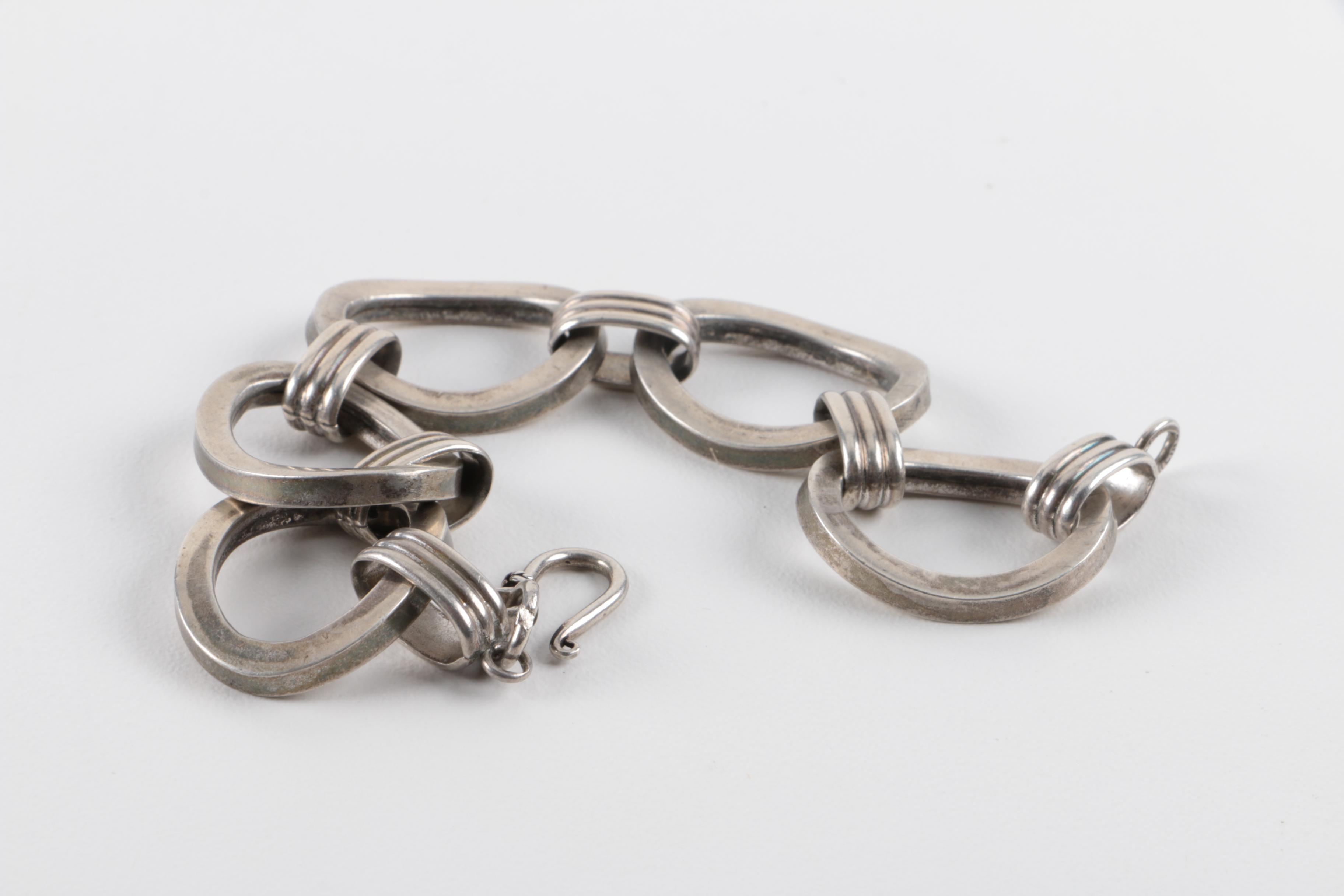 Set of Sterling Silver Link Bracelets