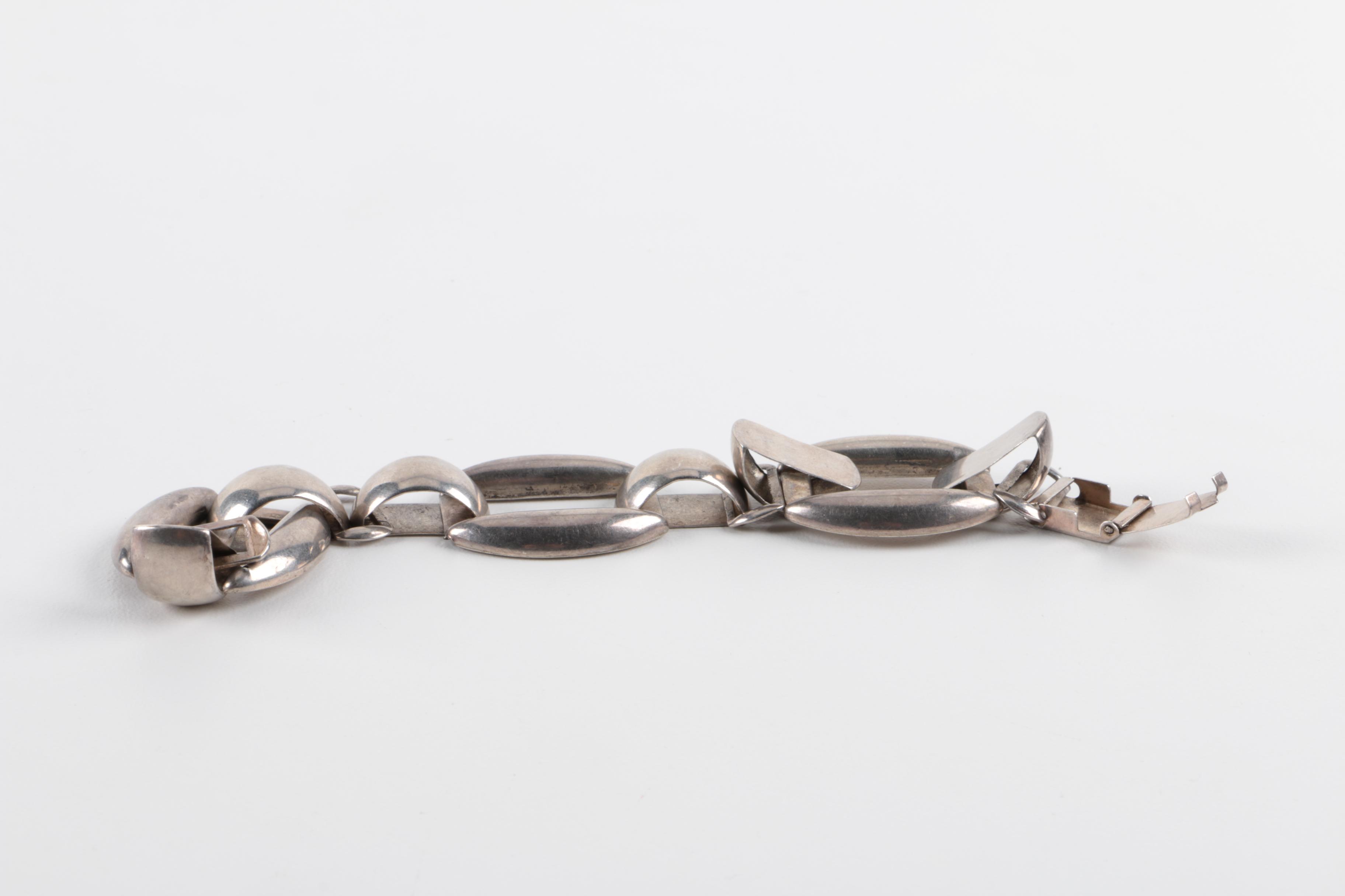 Set of Sterling Silver Link Bracelets