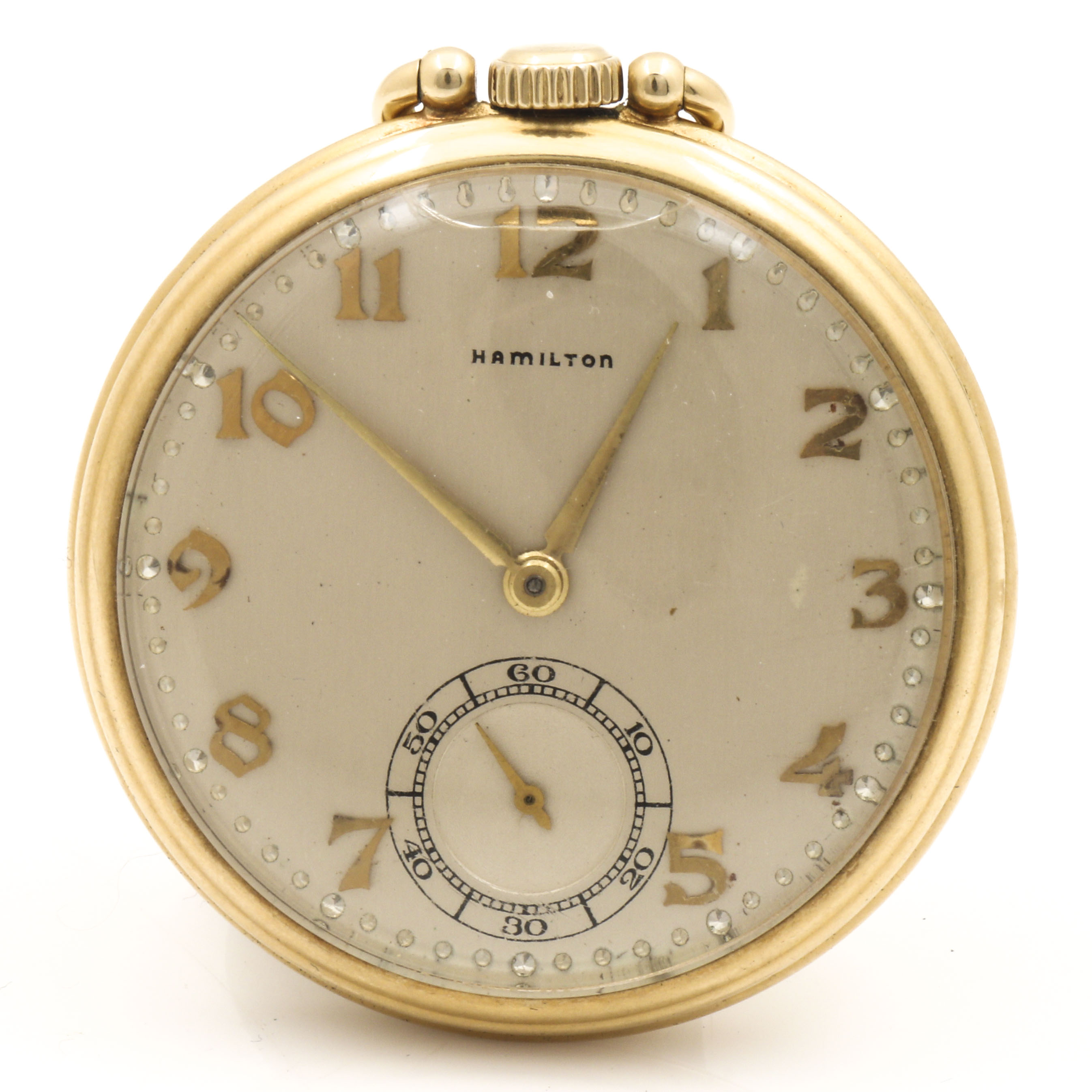 Vintage Hamilton 14K Yellow Gold Pocket Watch