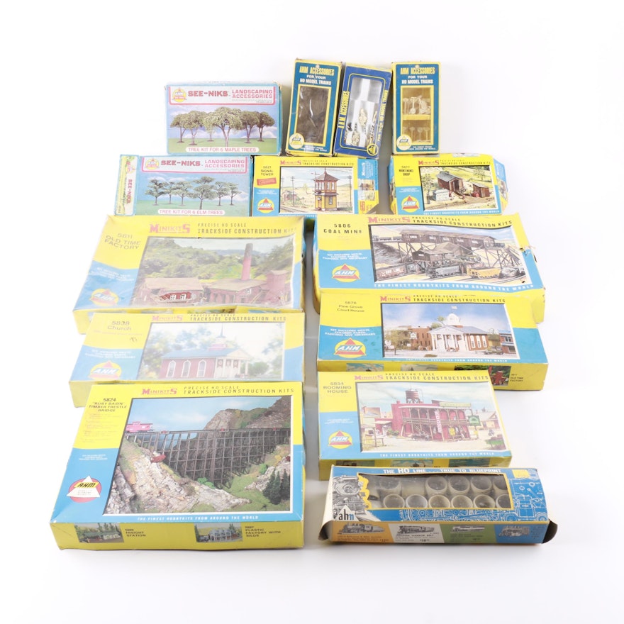 Collection of Model Kits for Railroad Scenes