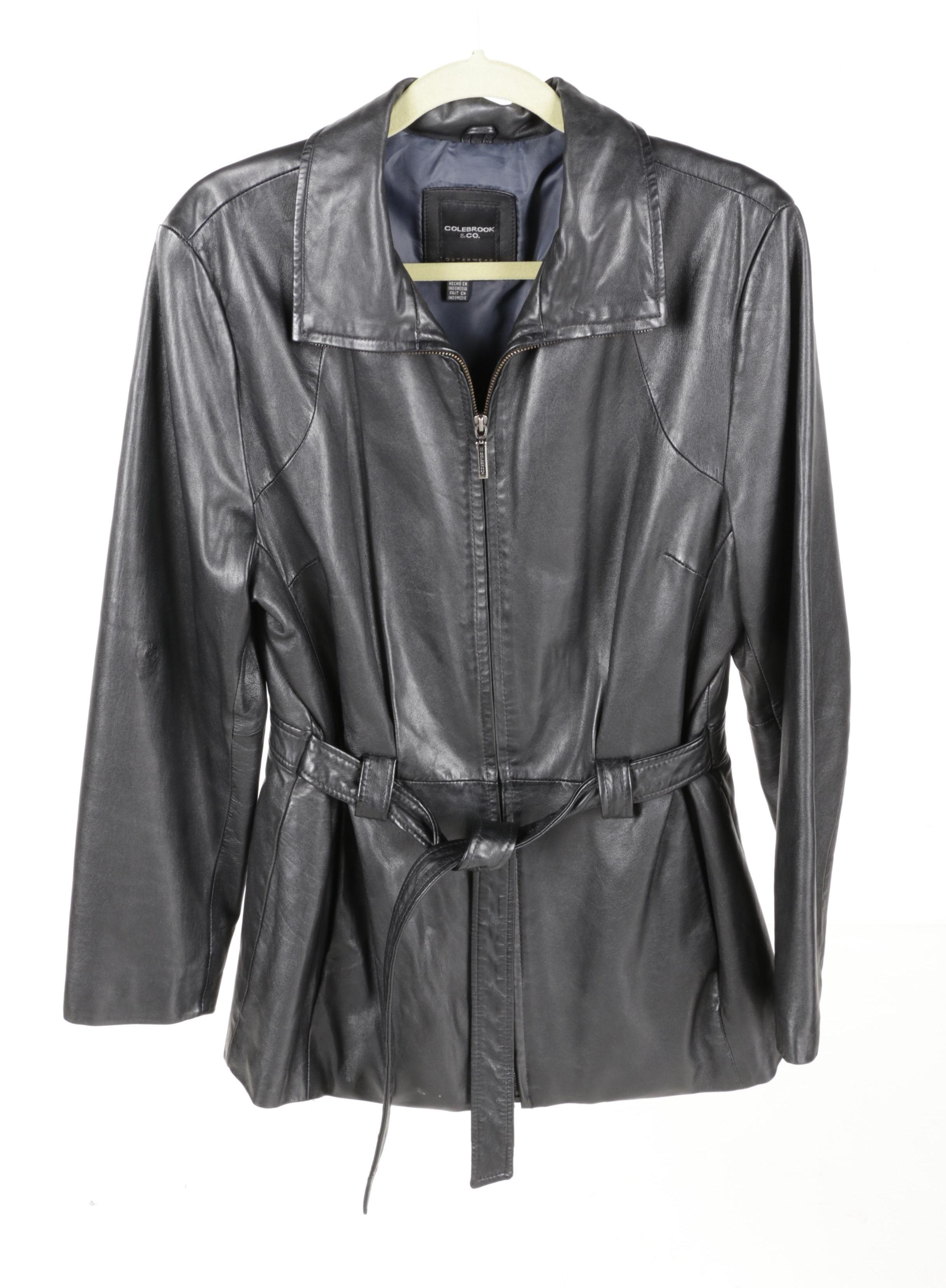 Women's Black Leather Coats Including Kenneth Cole New York