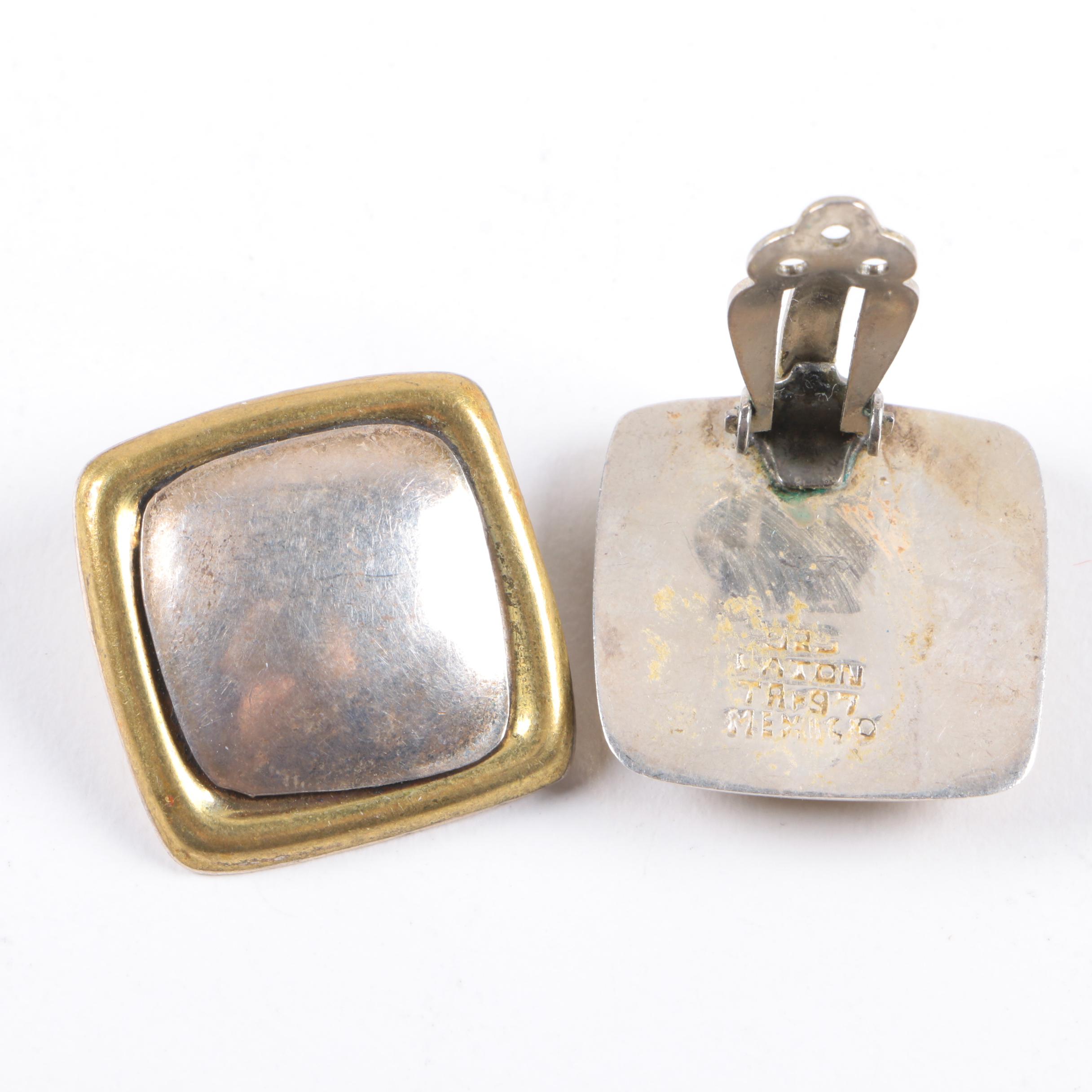 Assortment of Sterling Silver Bracelets and Earrings Including Abalone