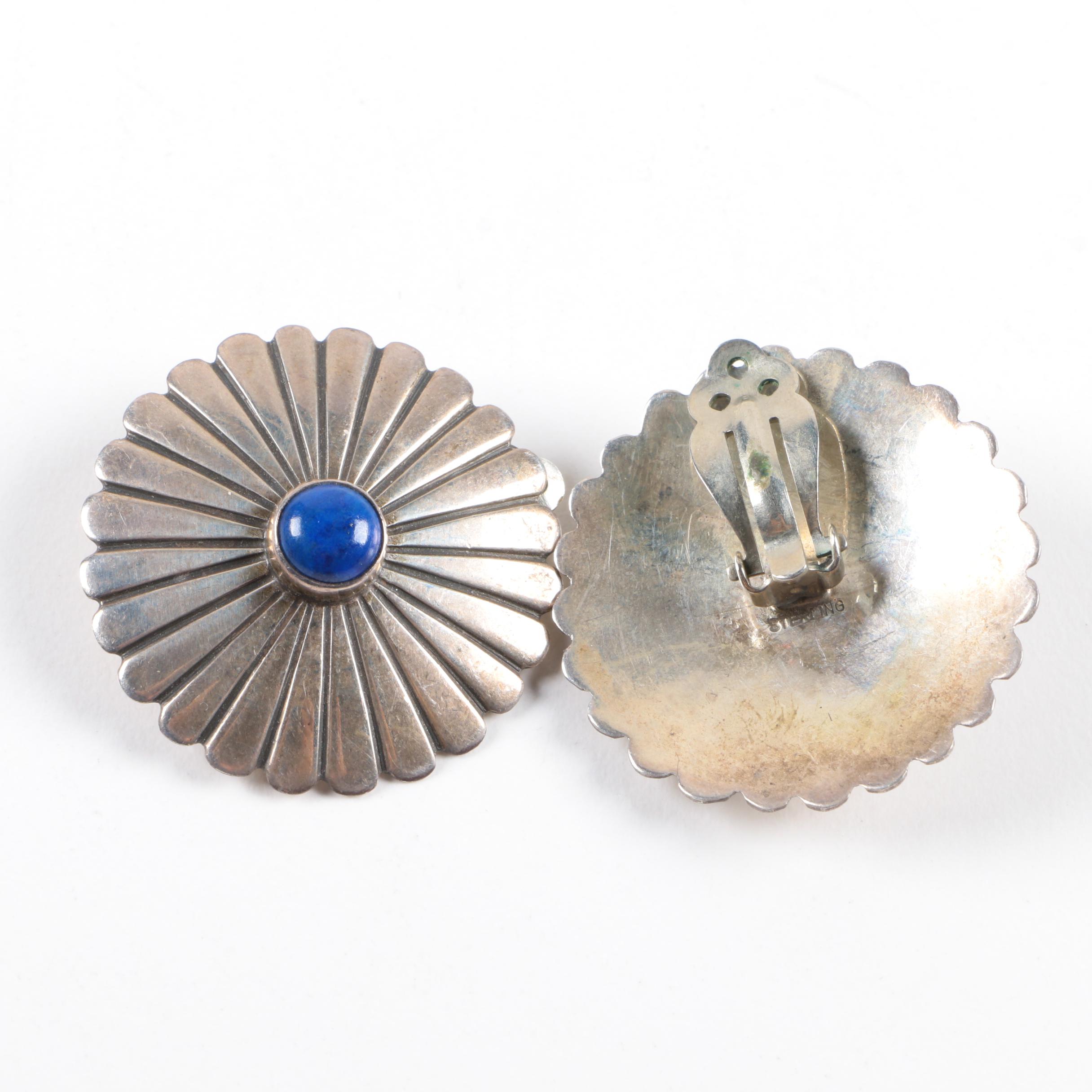 Assortment of Sterling Silver Bracelets and Earrings Including Abalone