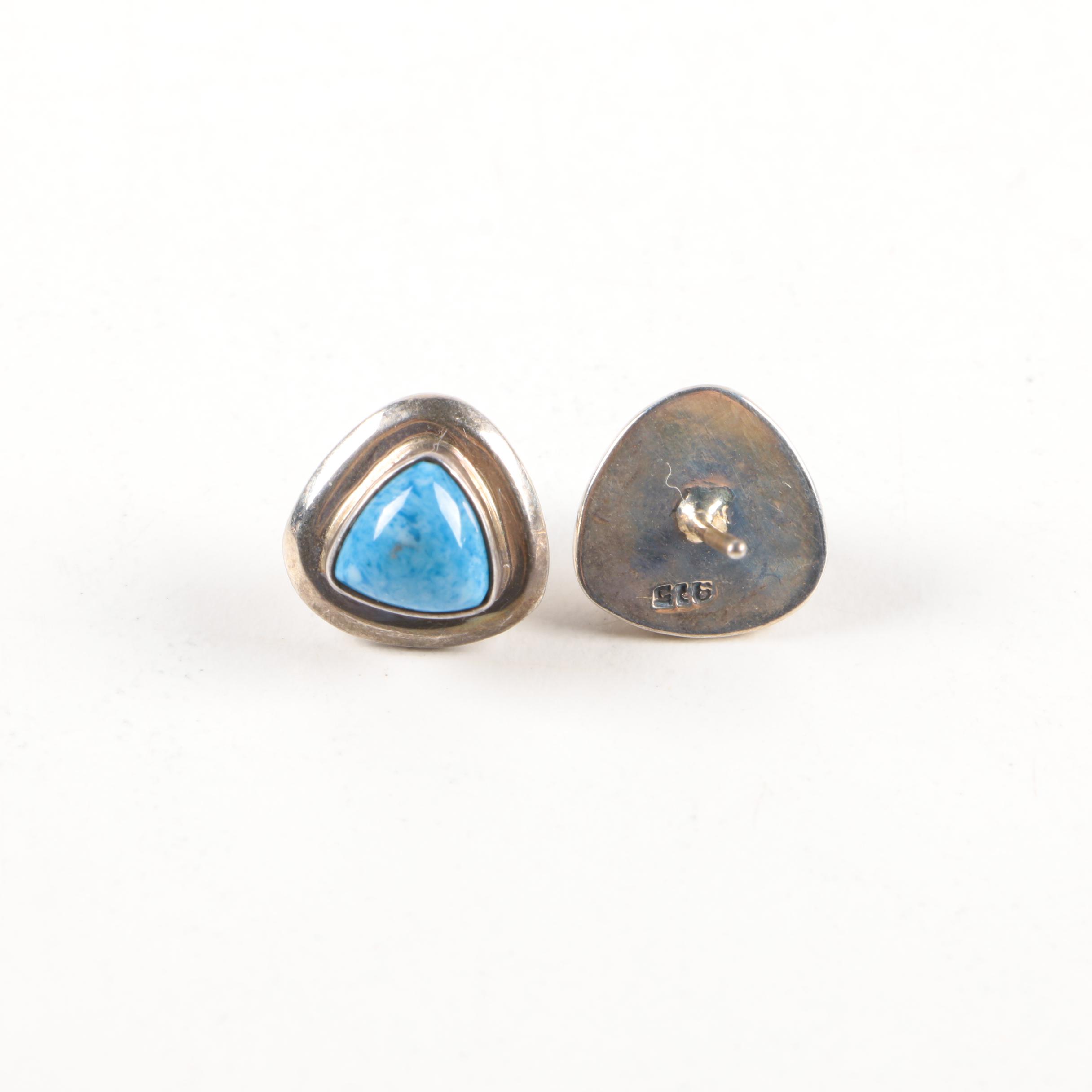 Grouping of Sterling Silver Earrings Including Gemstones