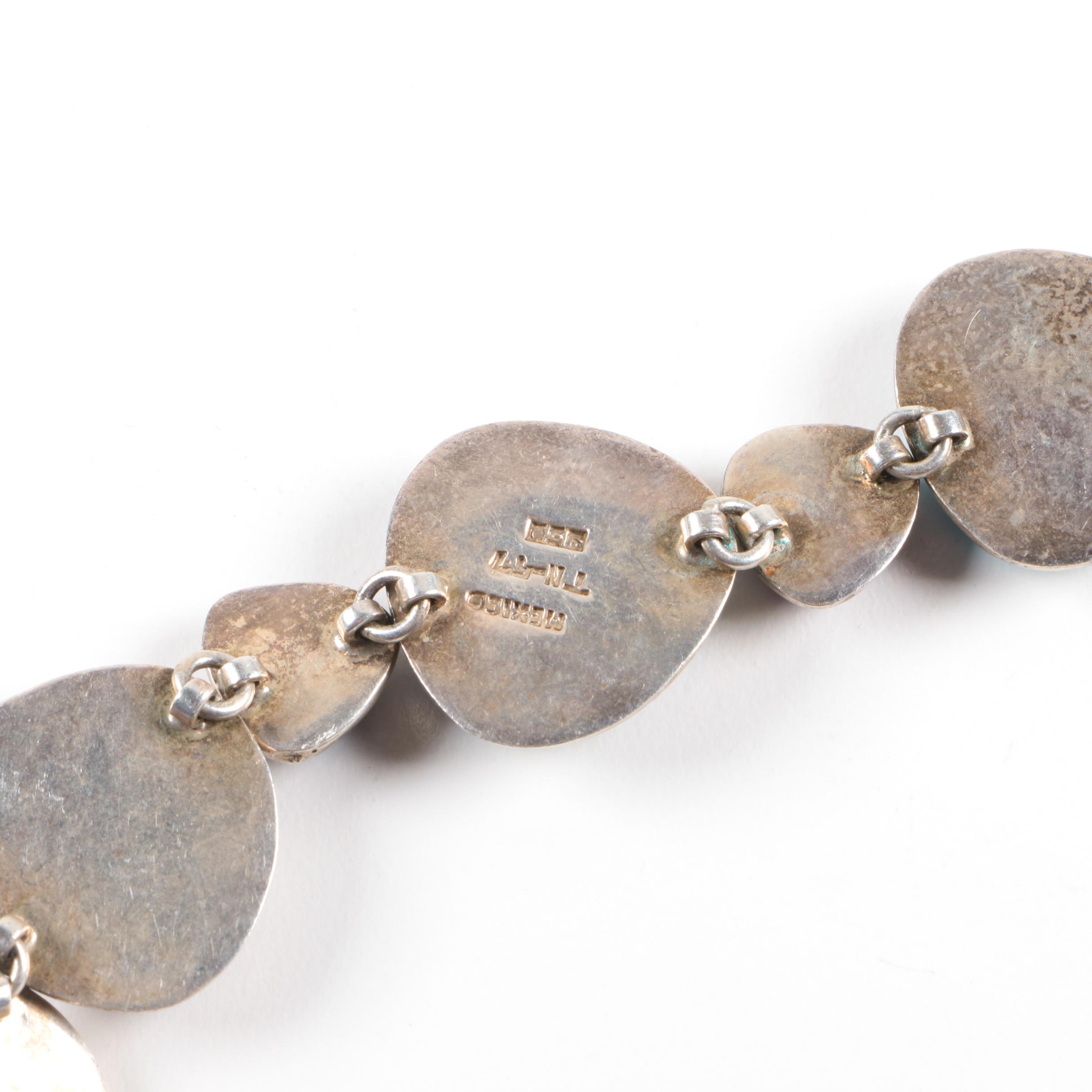 Mexican Sterling Silver and Gemstone Bracelet