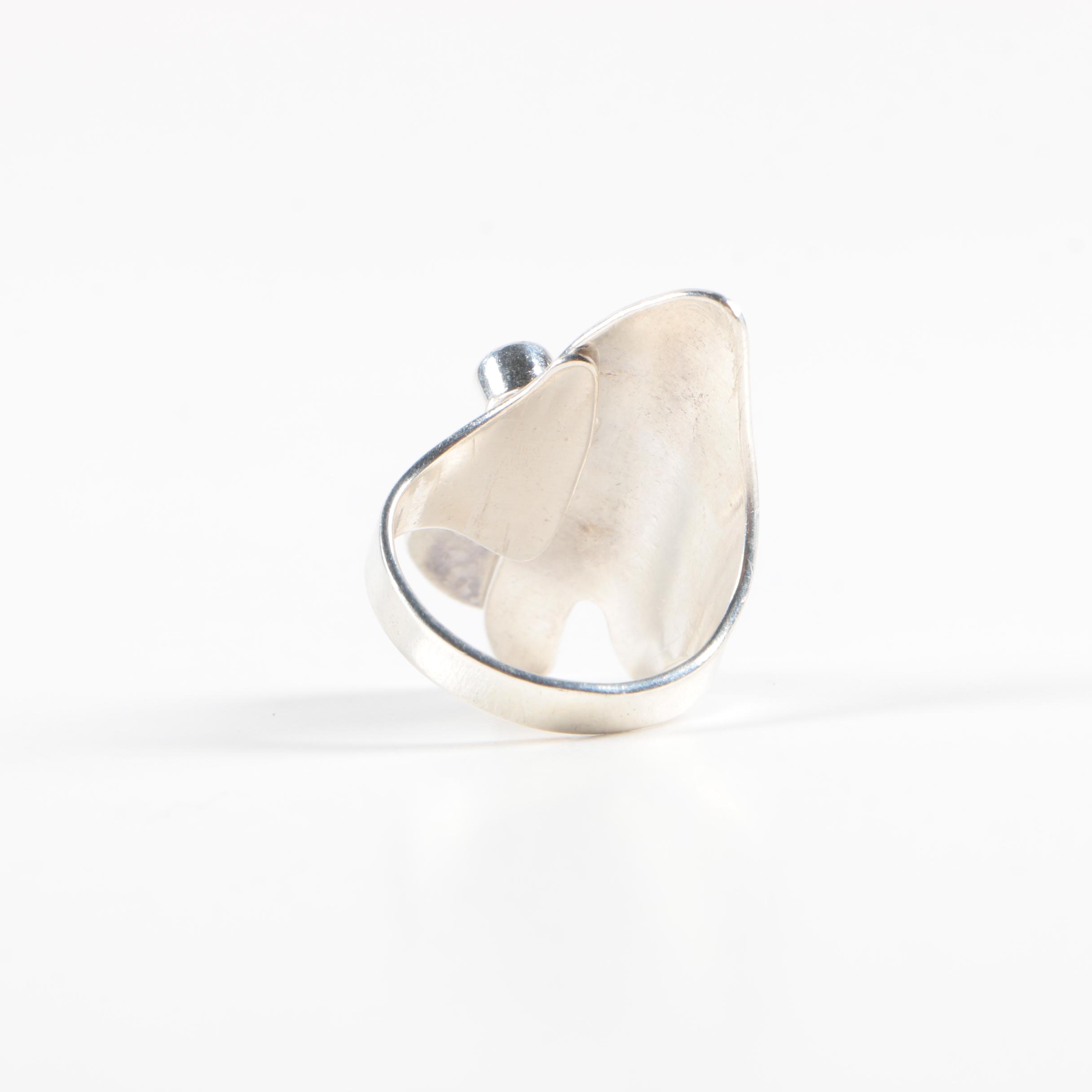 Lilly Barrack Sterling Silver Turquoise and Opal Ring