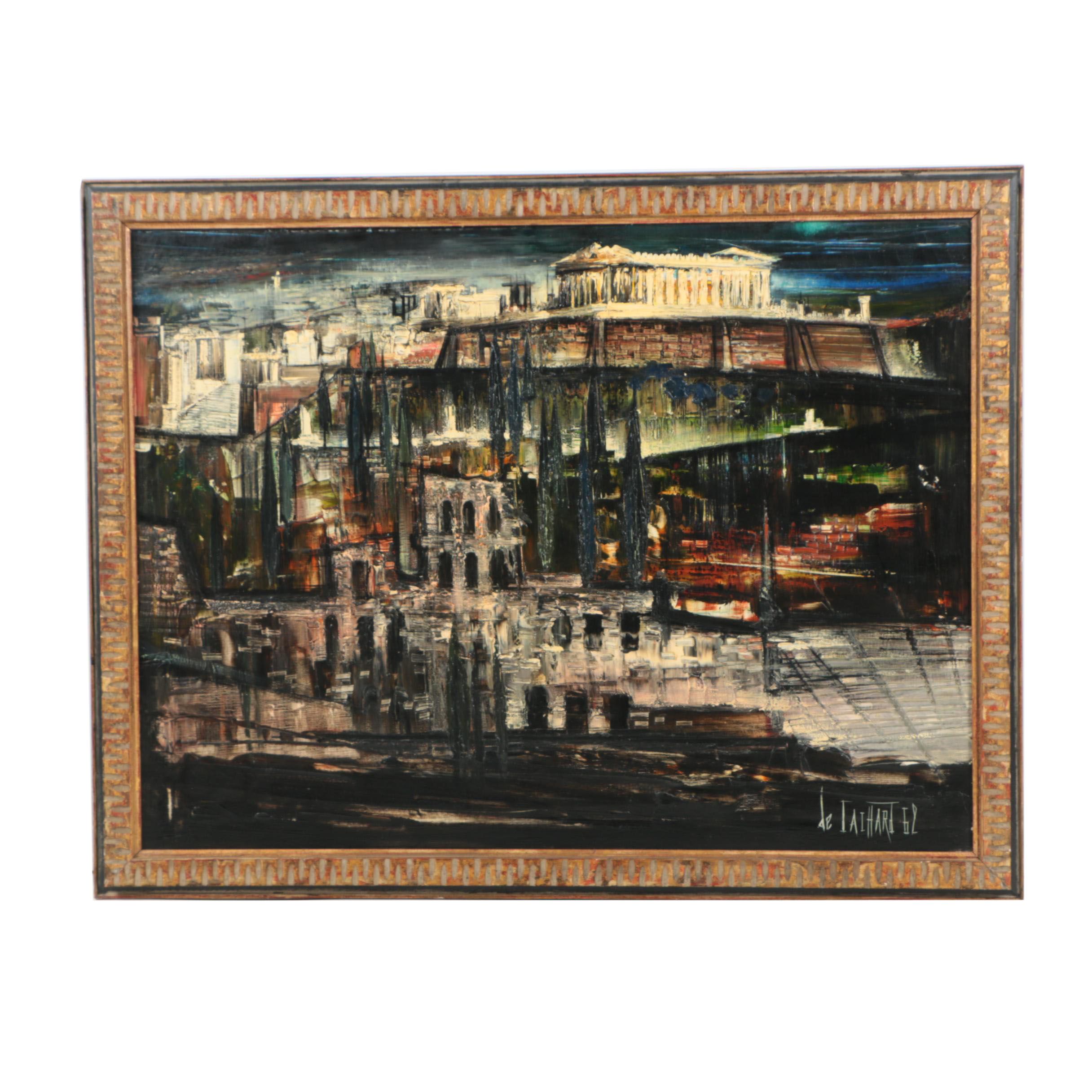 De Cachard Oil Painting on Canvas "Acropole"