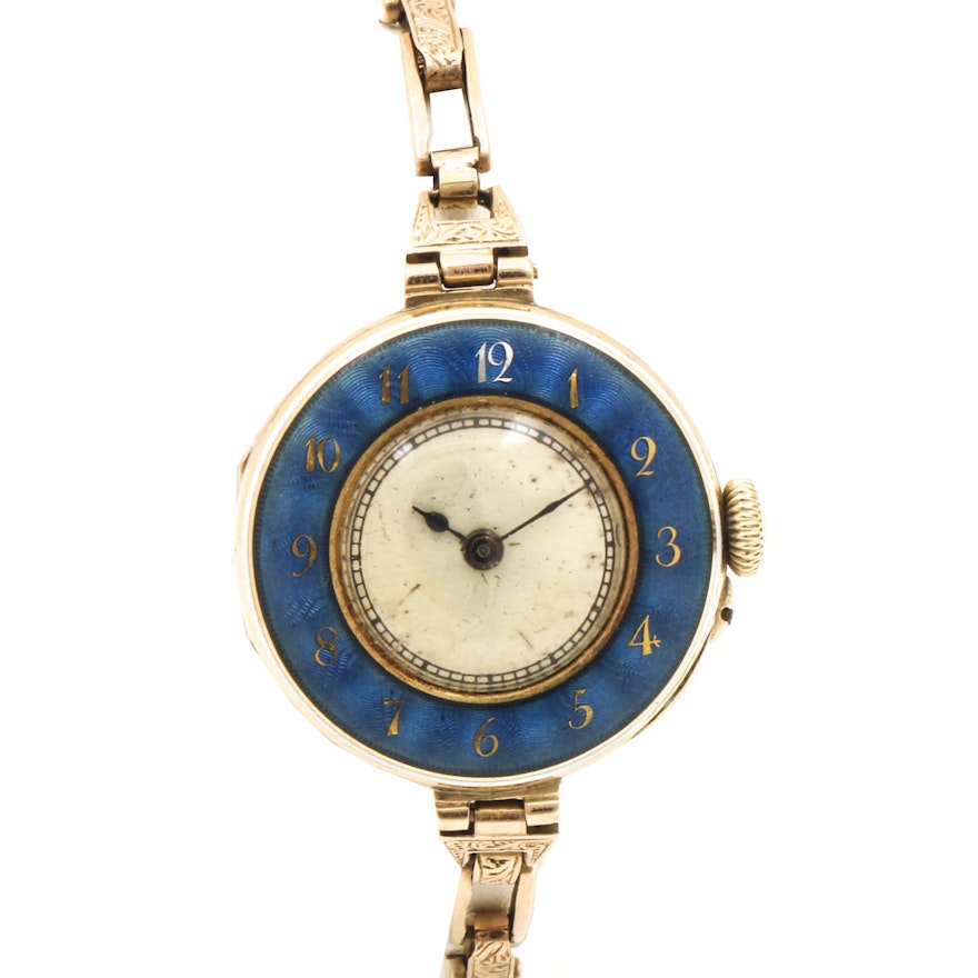 9K Yellow Gold Analog Wristwatch