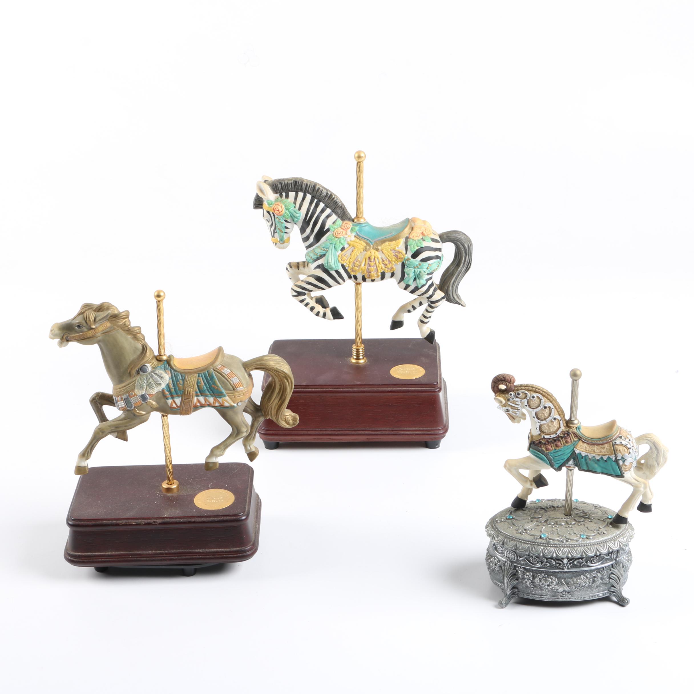 San Francisco Music Box Company Musical Carousel Horses