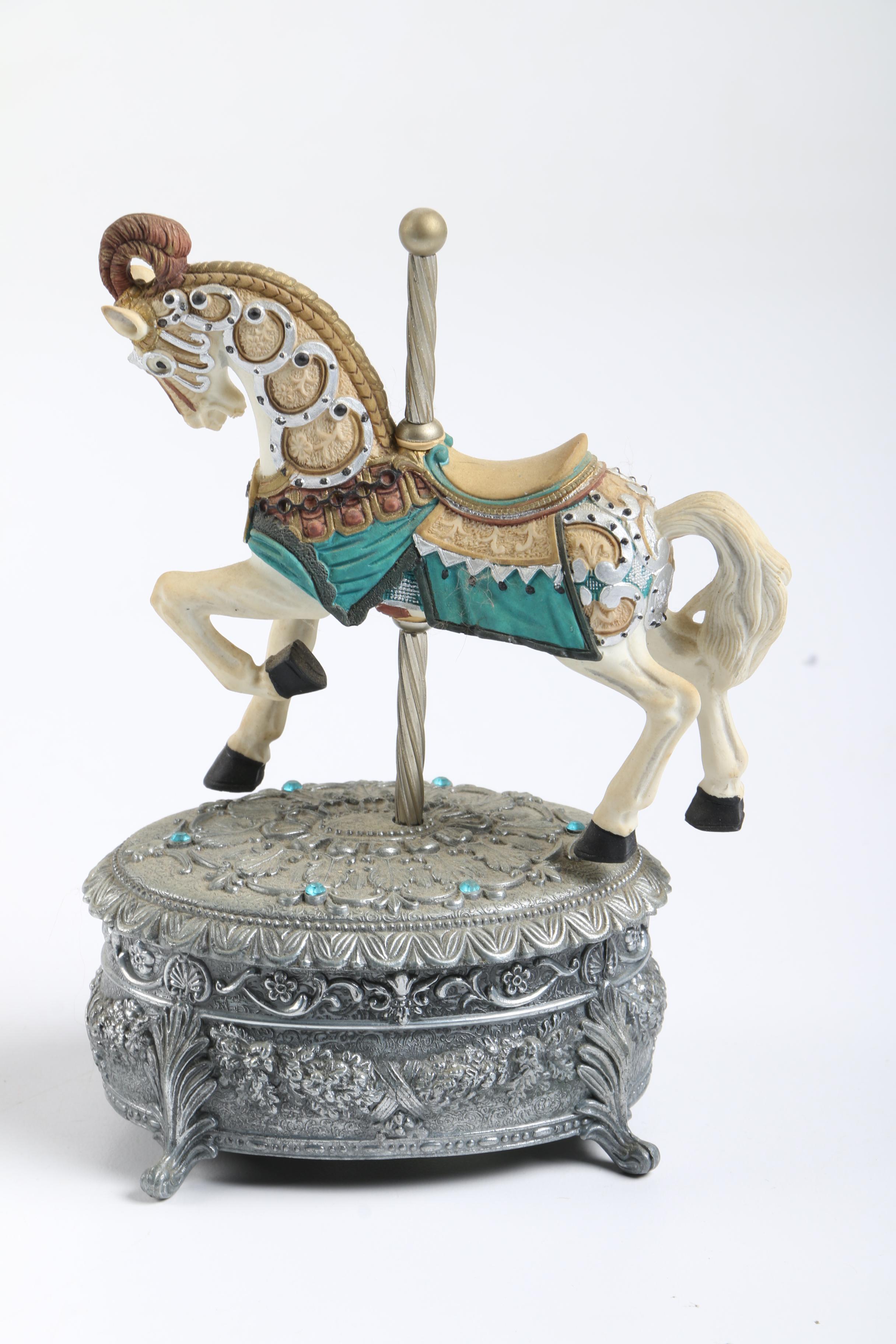 San Francisco Music Box Company Musical Carousel Horses