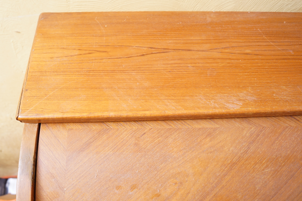 Danish Modern Teak Roll Top Desk by Egon Ostergaard