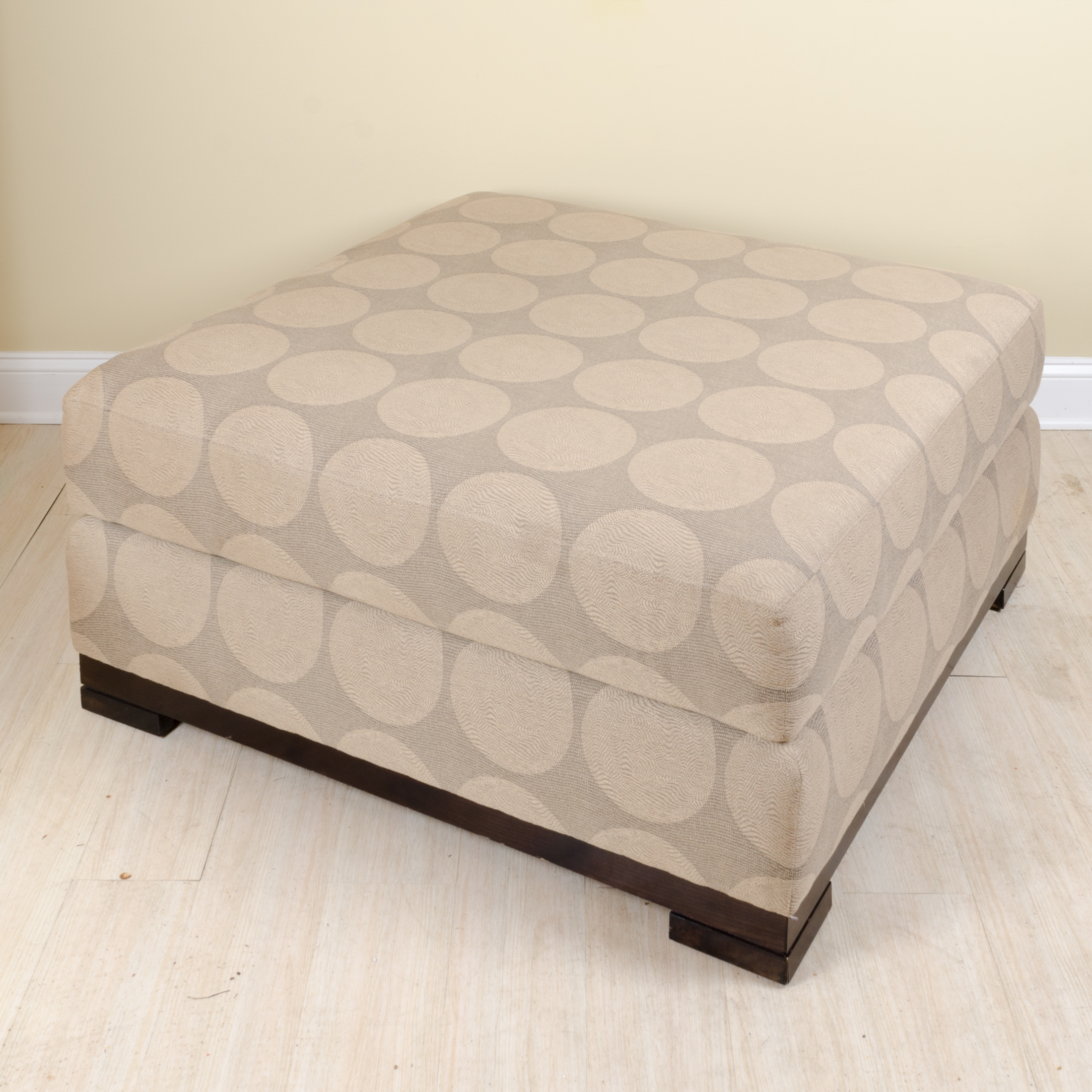 Ecru And Beige Ottoman by Larry Laslo