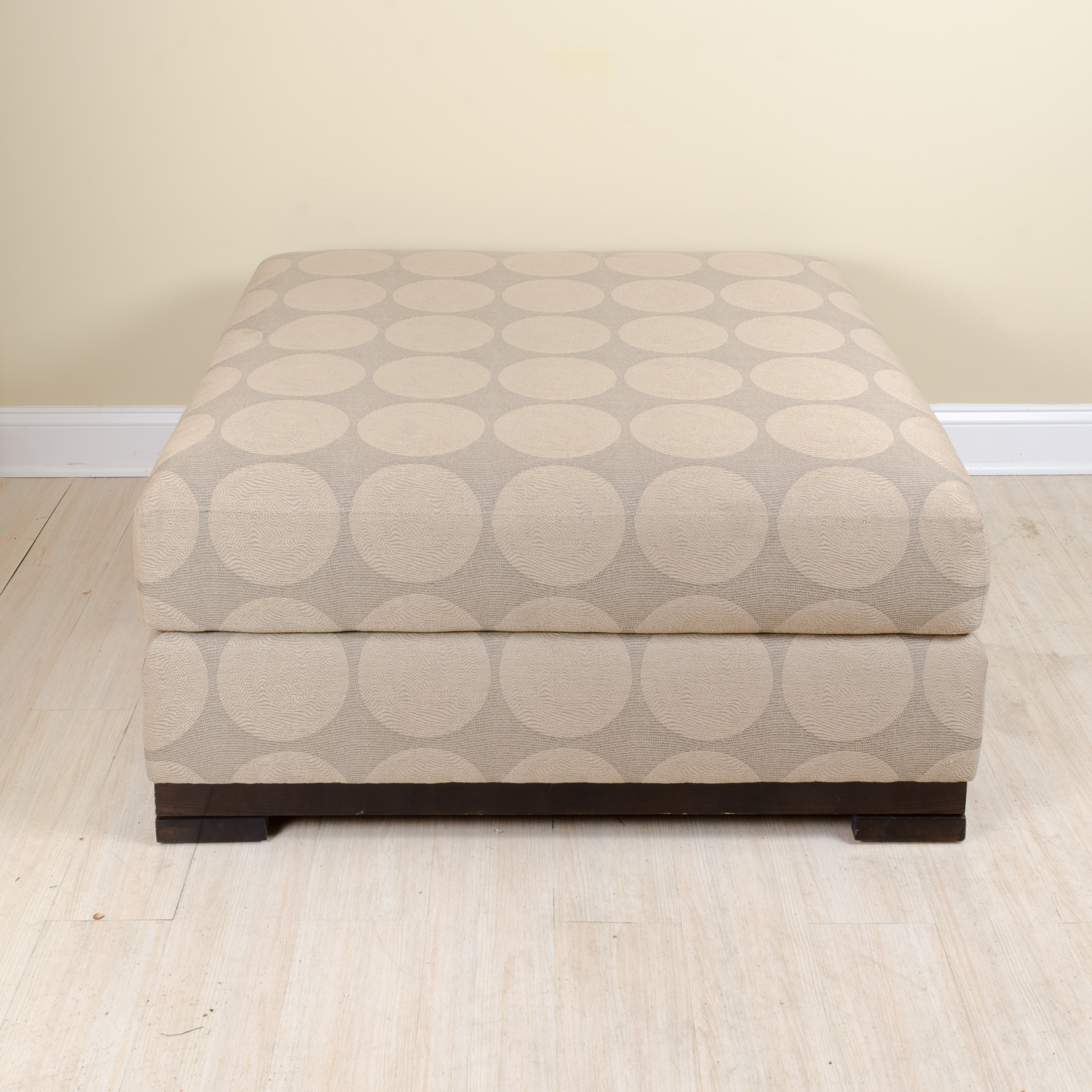 Ecru And Beige Ottoman by Larry Laslo