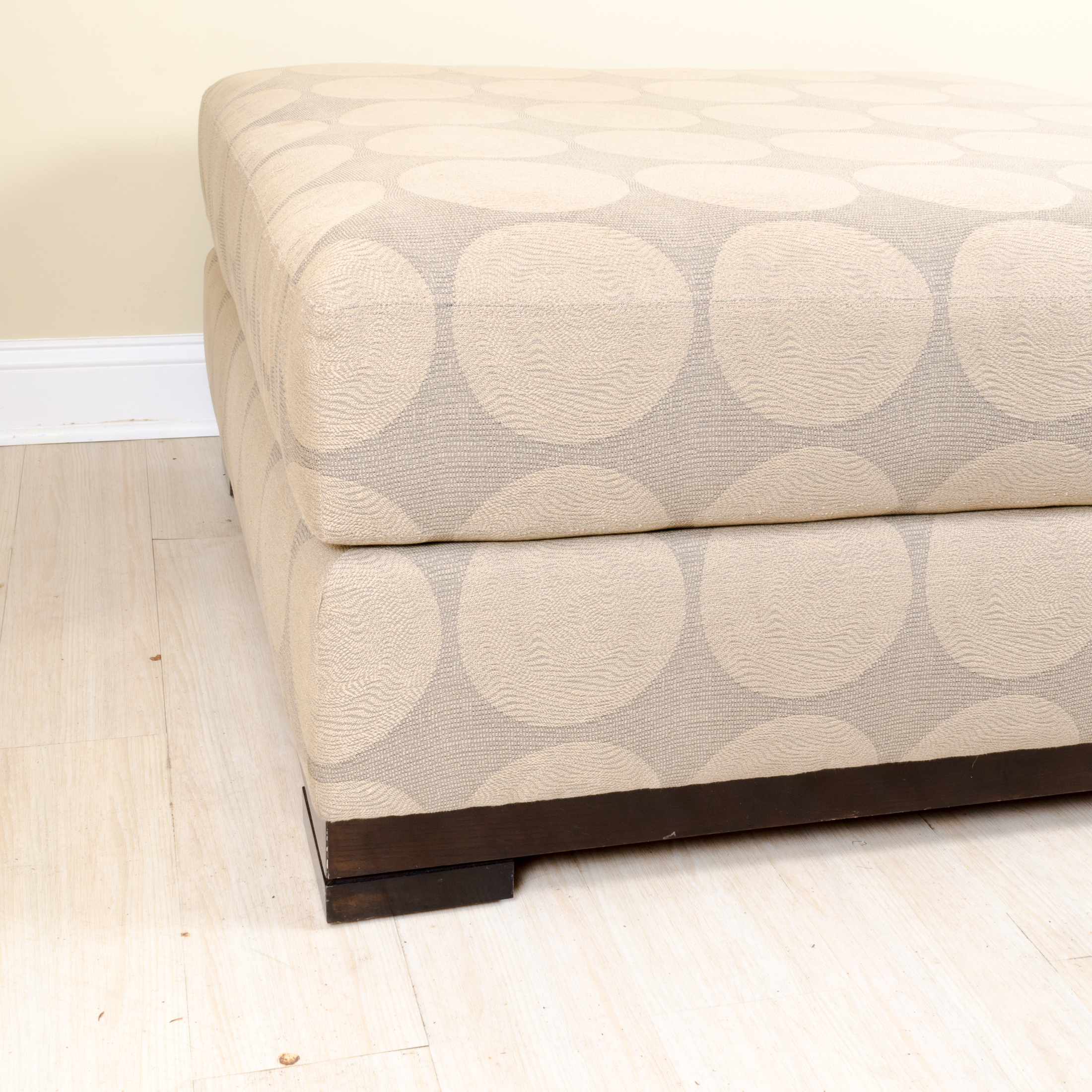 Ecru And Beige Ottoman by Larry Laslo