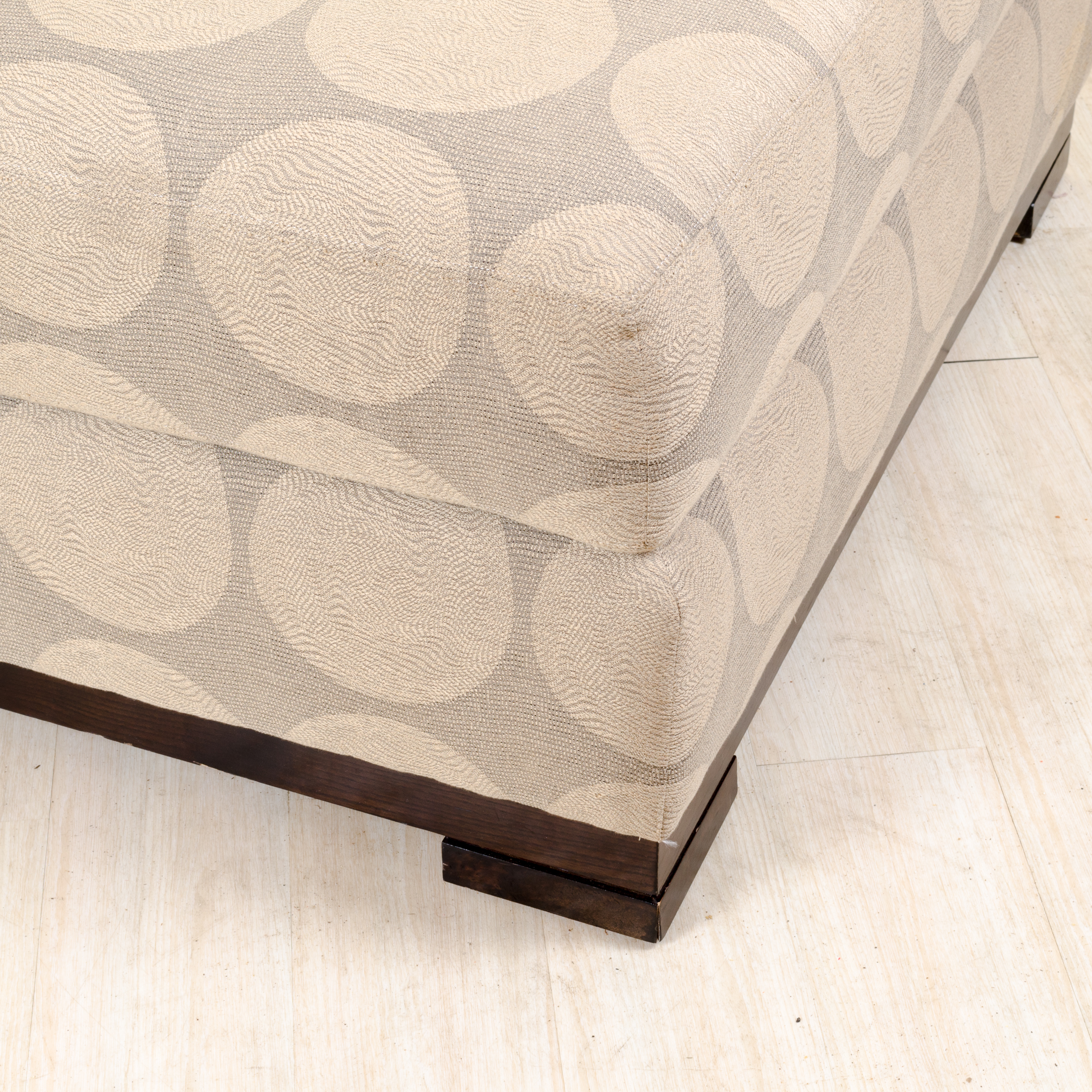 Ecru And Beige Ottoman by Larry Laslo