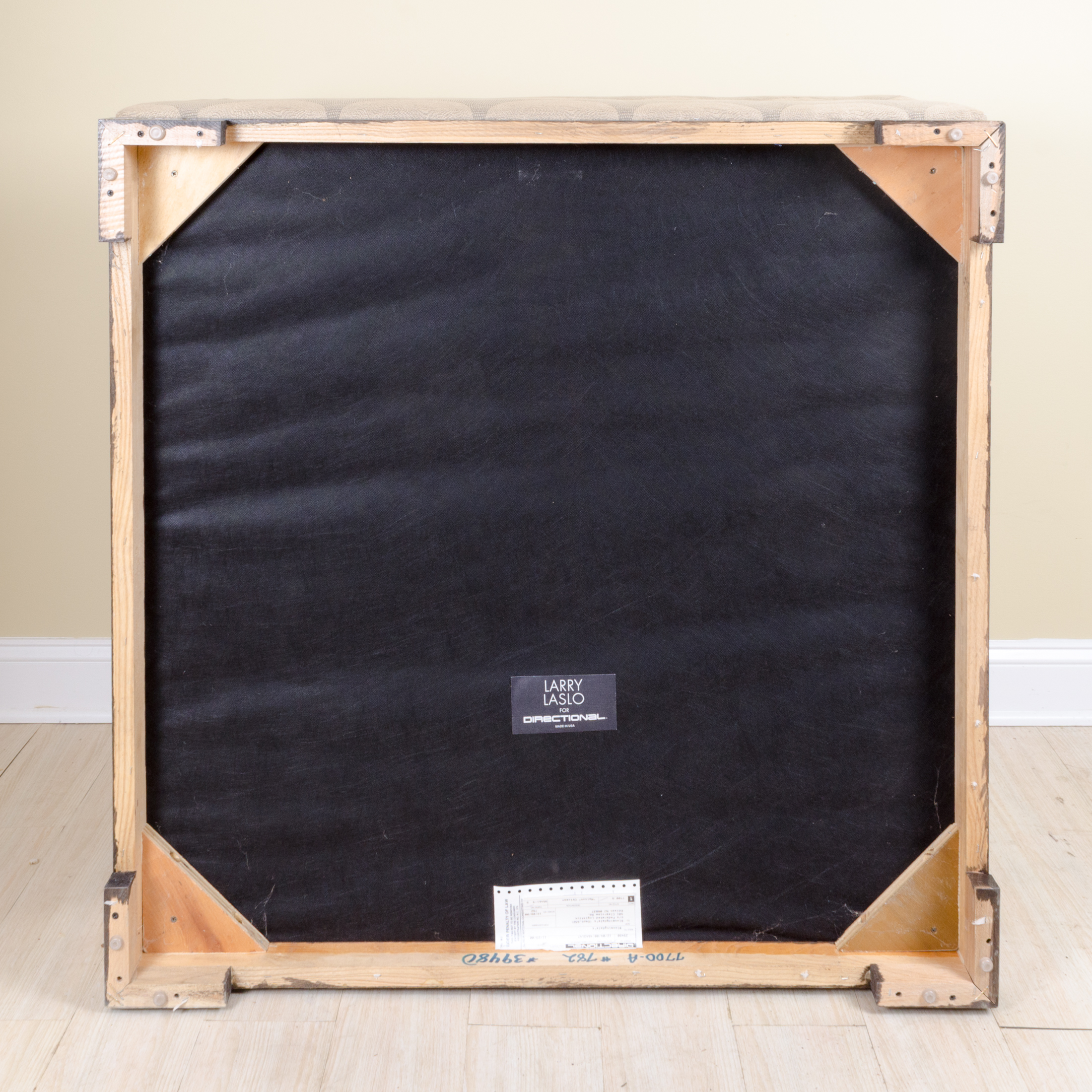 Ecru And Beige Ottoman by Larry Laslo