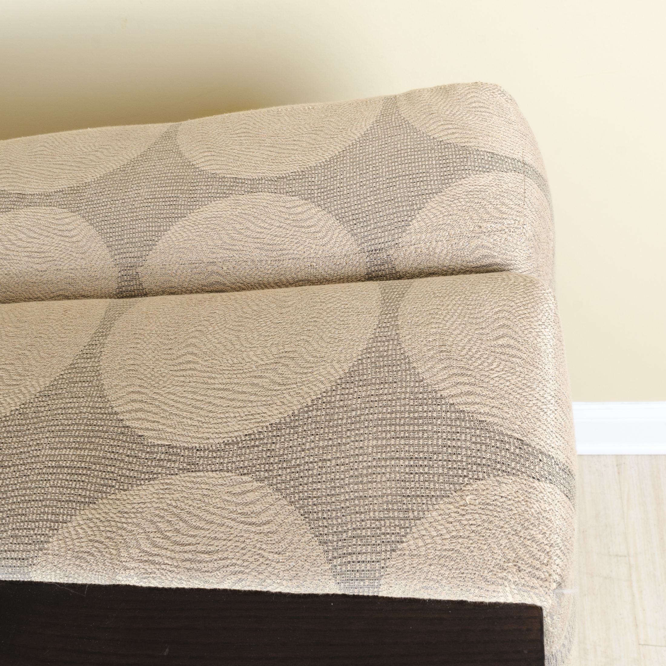 Ecru And Beige Ottoman by Larry Laslo