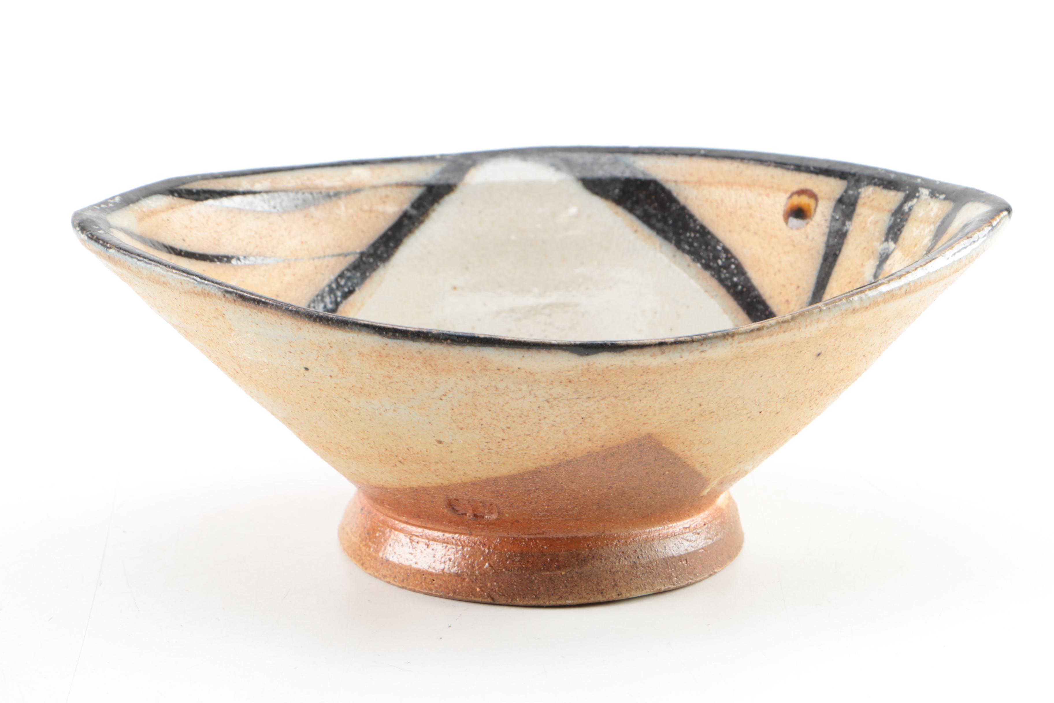 Michael Simon Thrown Salt Glazed Stoneware Bowl