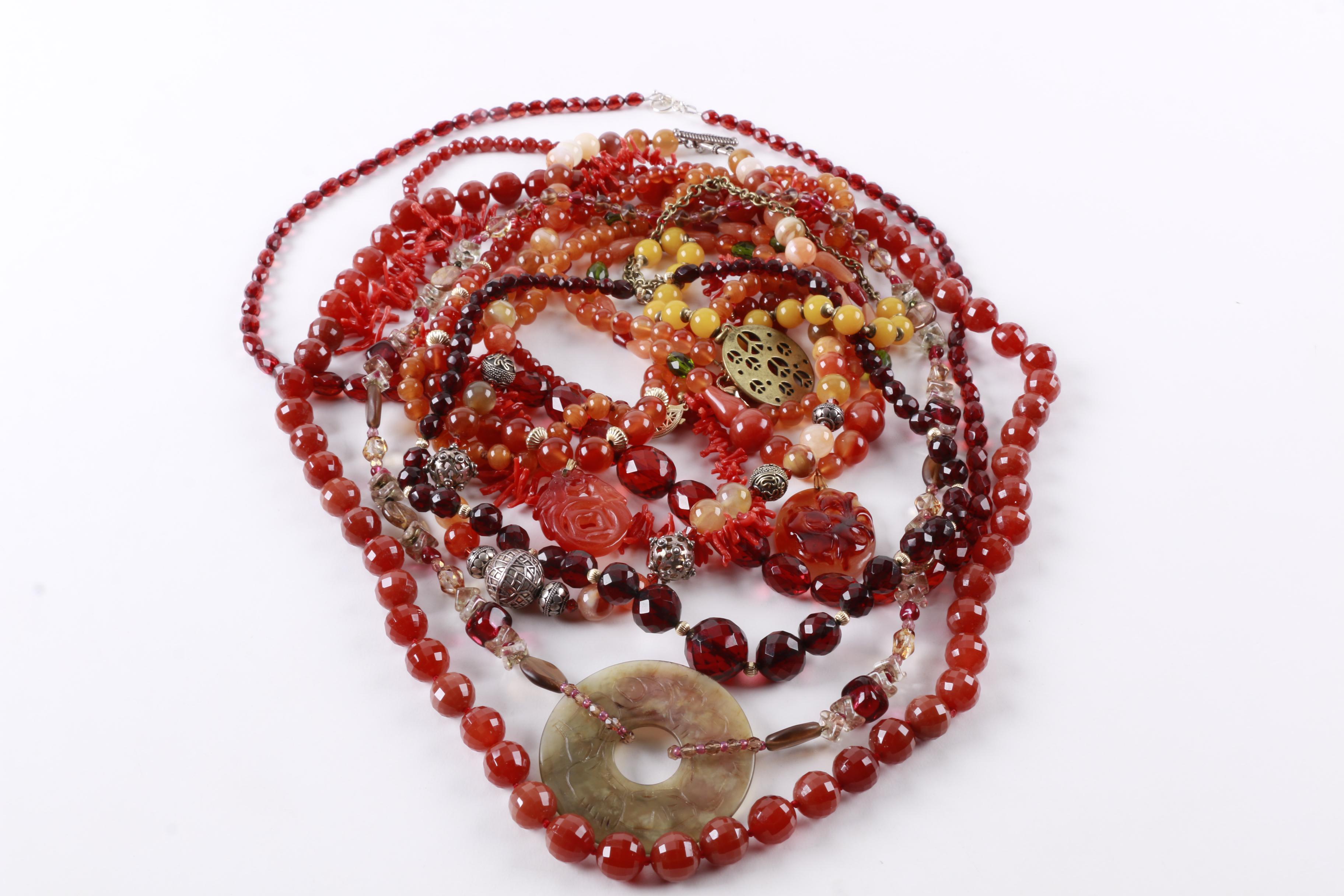 Assortment of Costume Jewelry Including Stones