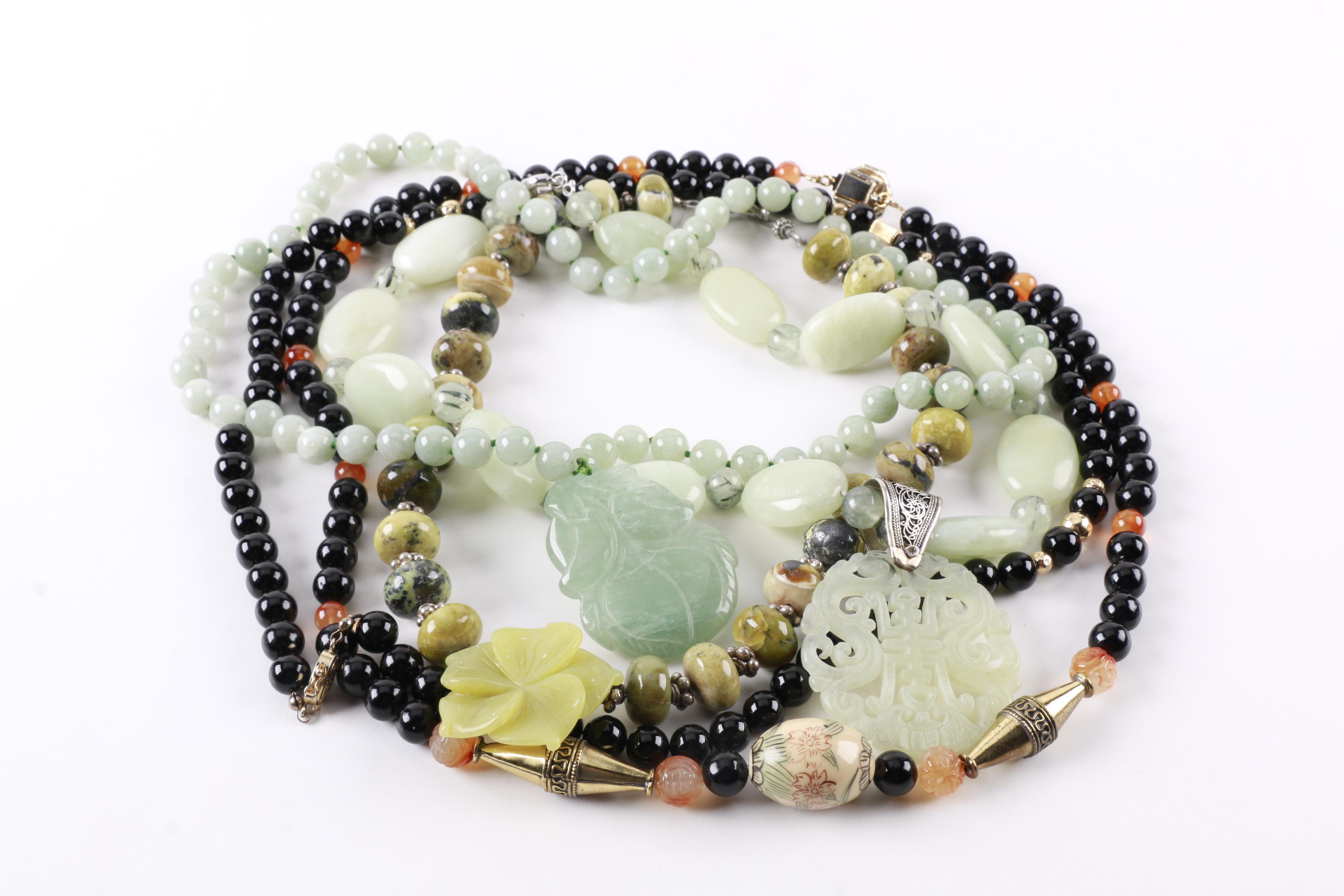 Assortment of Costume Jewelry Including Stones