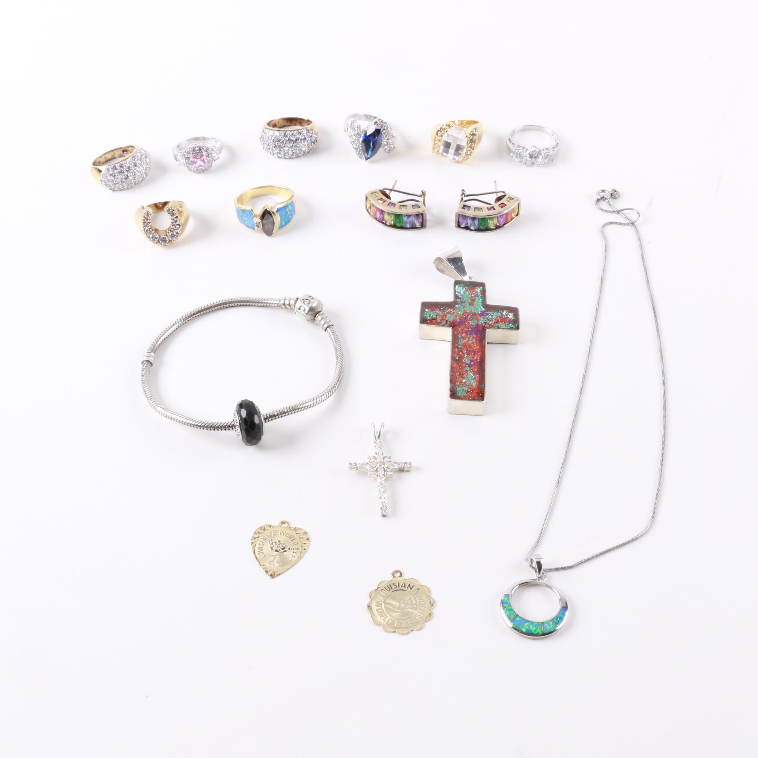 Selection of Sterling Silver Jewelry Including Pandora