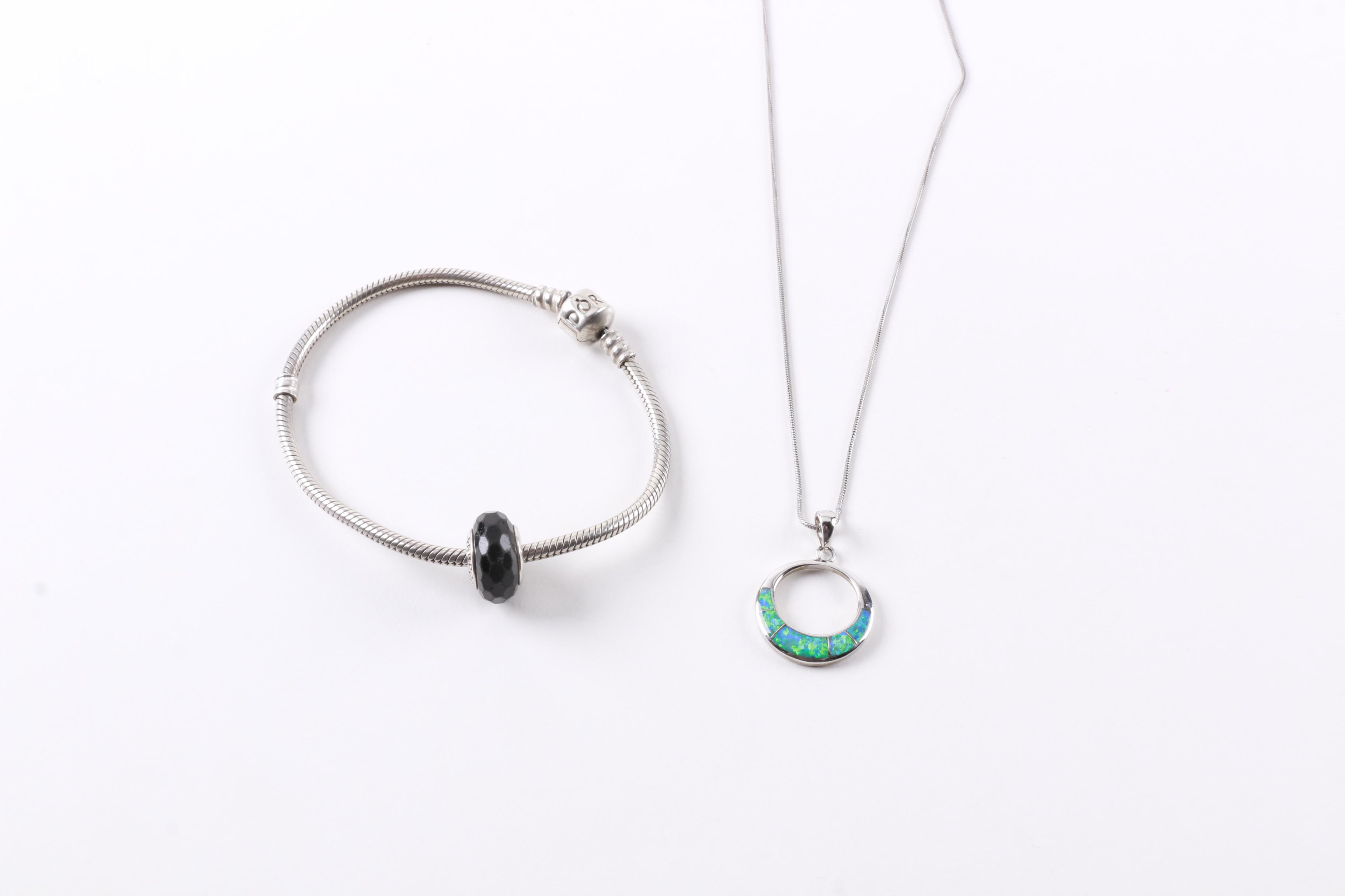 Selection of Sterling Silver Jewelry Including Pandora