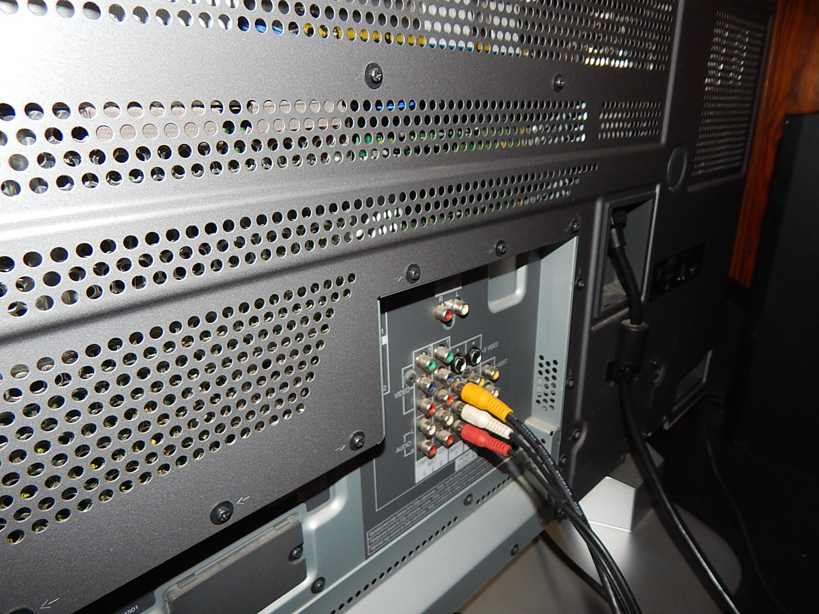 50" Panasonic Television and Stereo Equipment with Black Entertainment Console