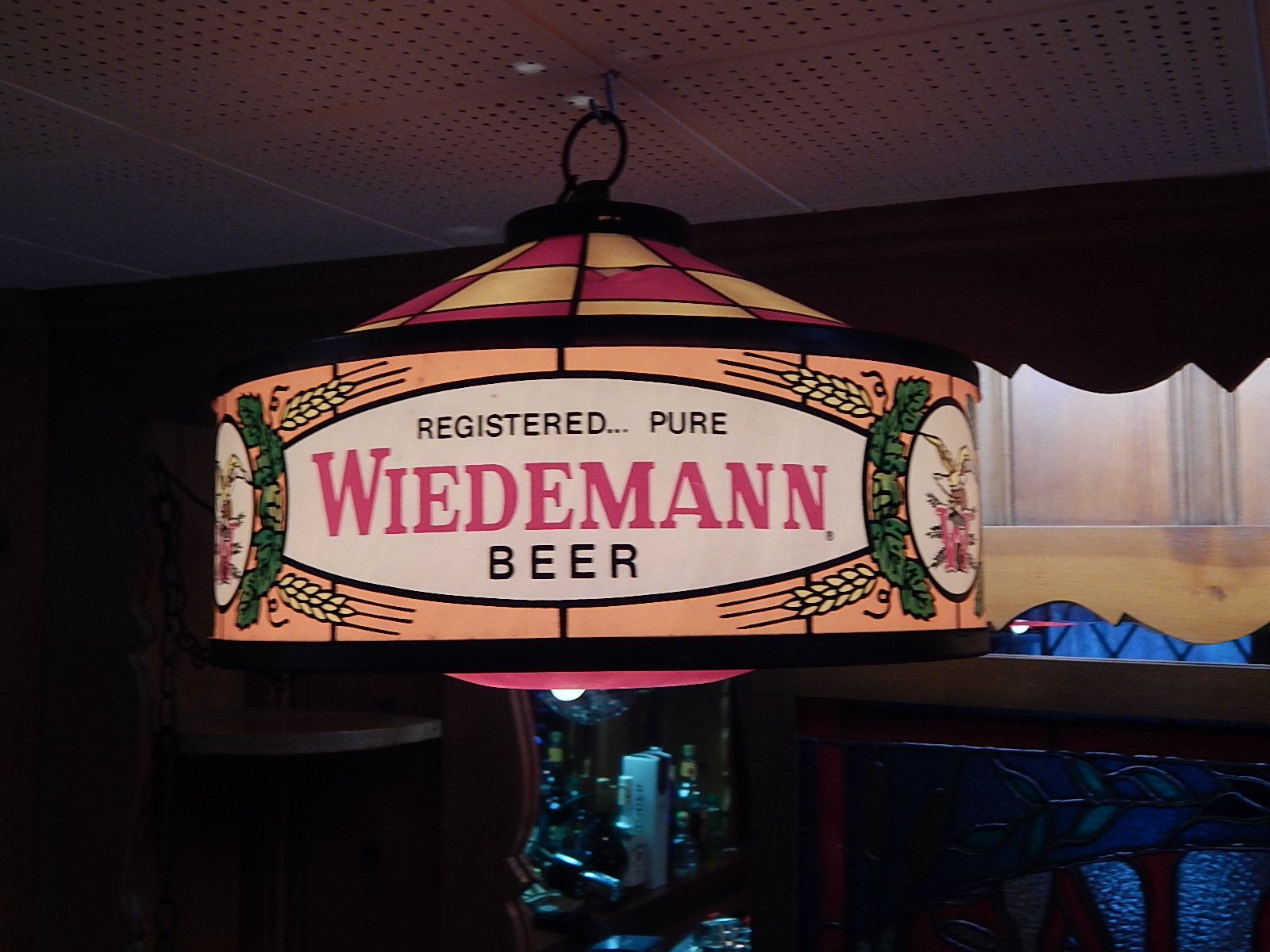 Hanging Wiedemann Plastic Lighted Sign