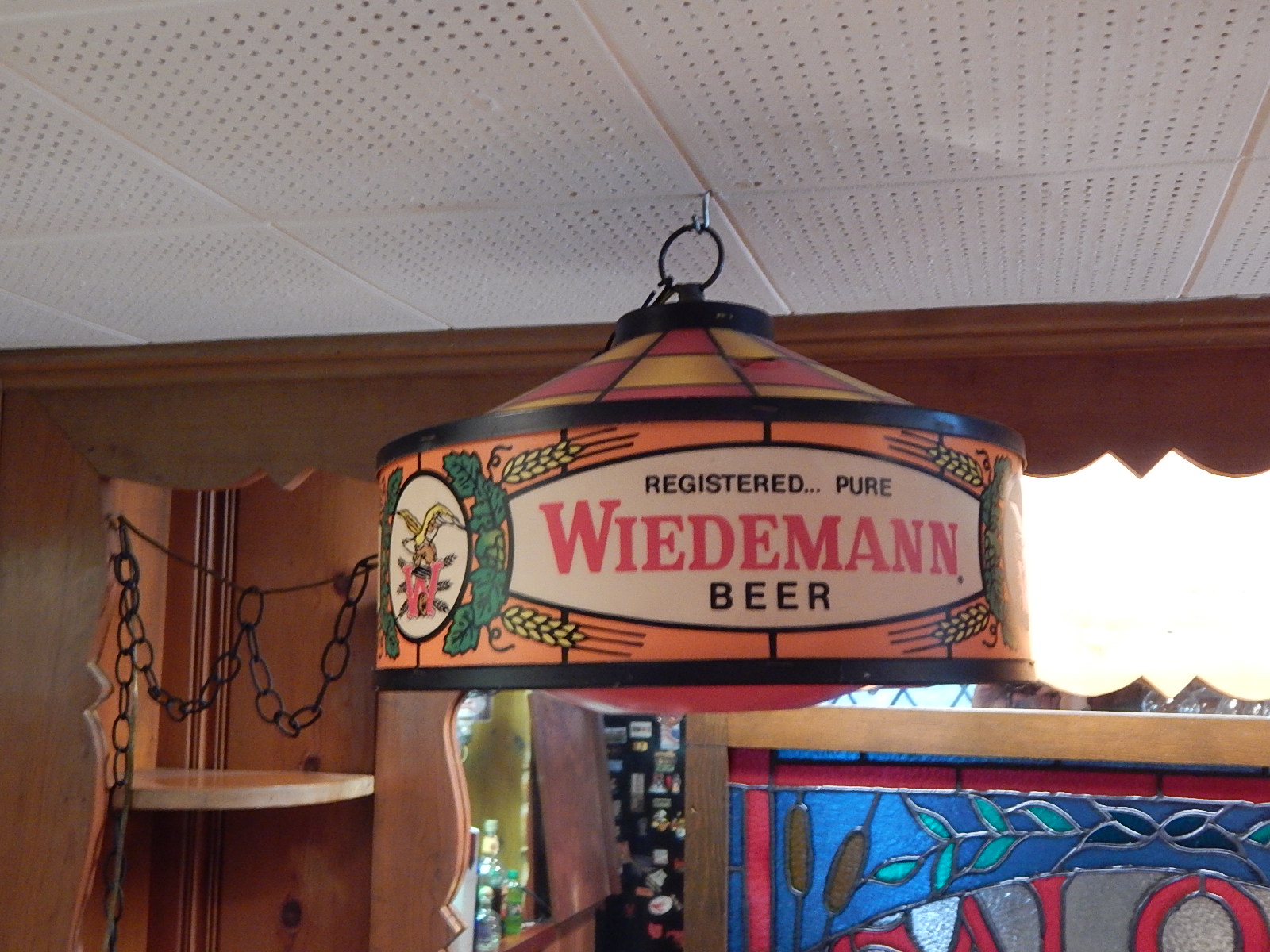 Hanging Wiedemann Plastic Lighted Sign